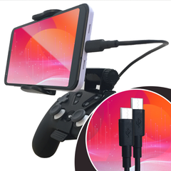 Short Type-C to Type-C Connector Cable for PS5, Xbox, Stadia Phone Mounts - Black - Orzly