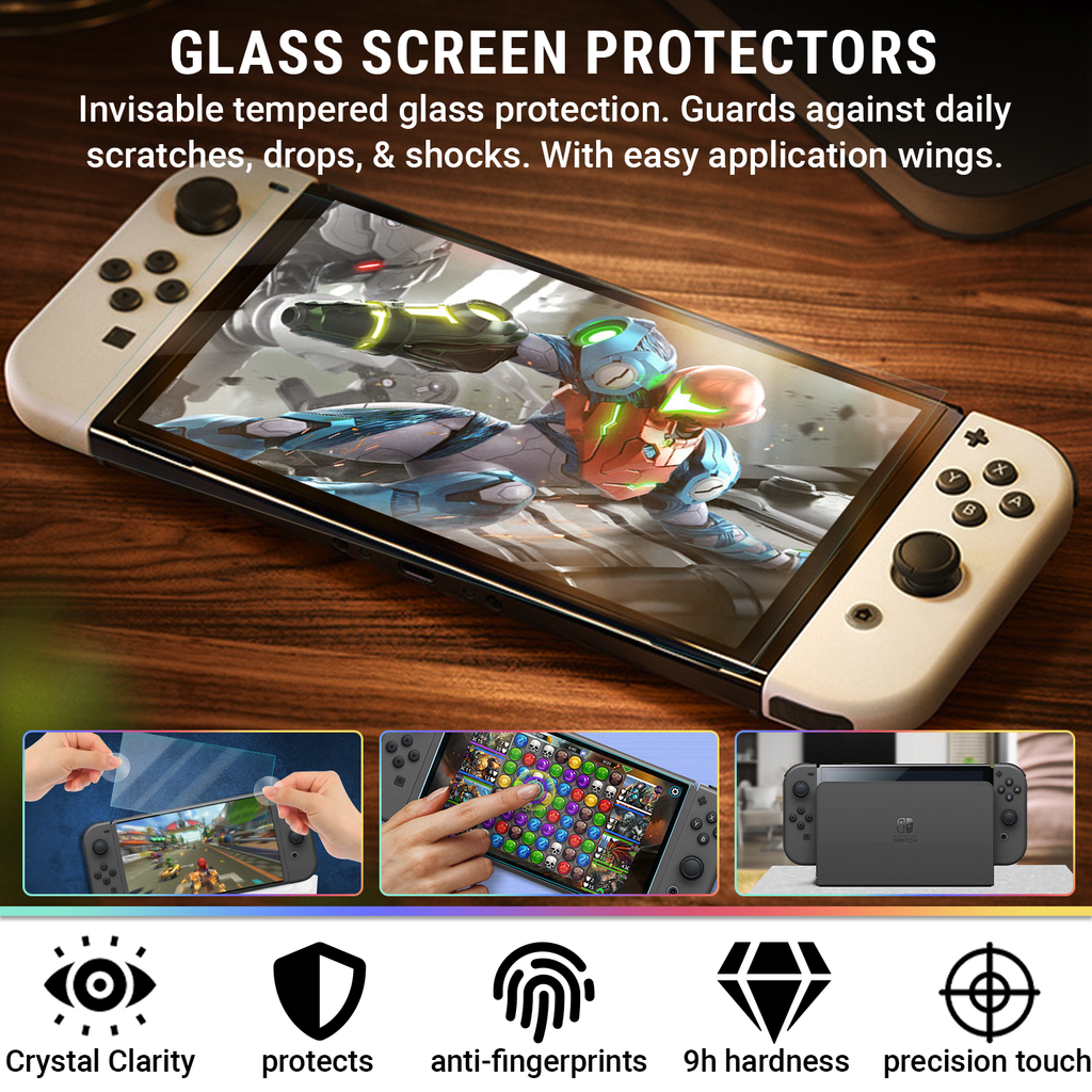 Tempered Glass Screen Protector for Nintendo Switch OLED Model – Skull &  Co. Gaming