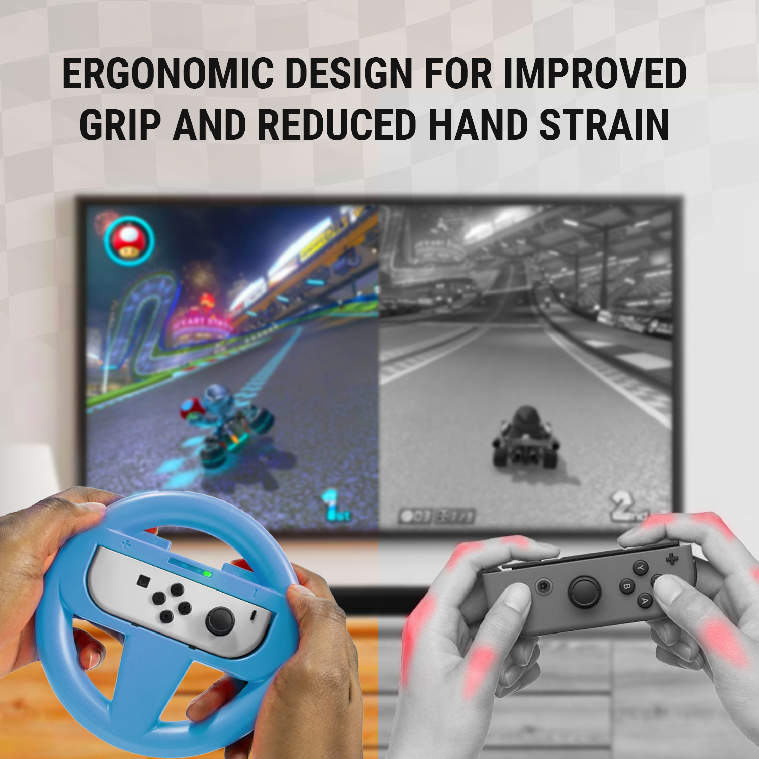 JoyCon Racing Wheels for Nintendo Switch & OLED - Orzly