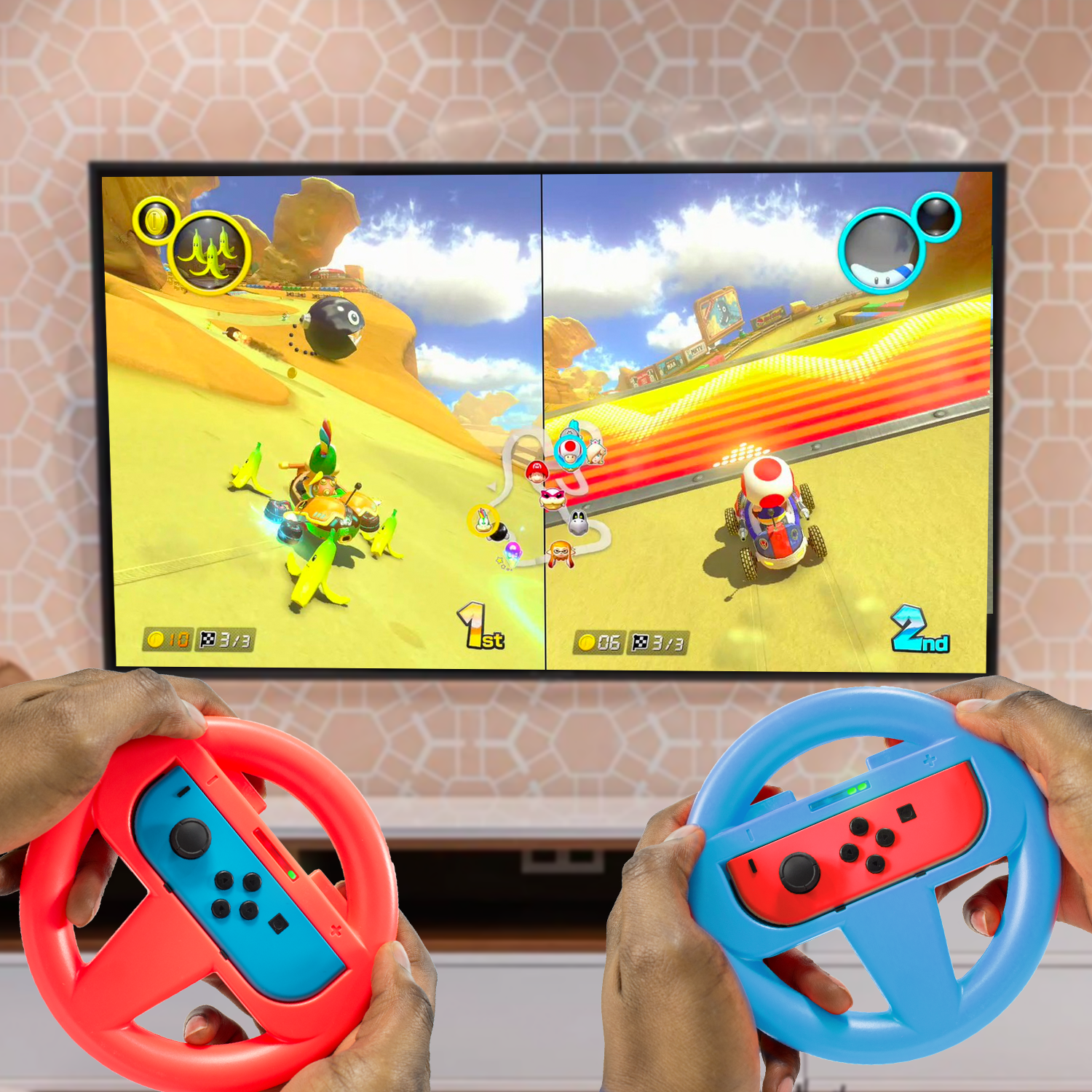 JoyCon Racing Wheels for Nintendo Switch & OLED - Orzly