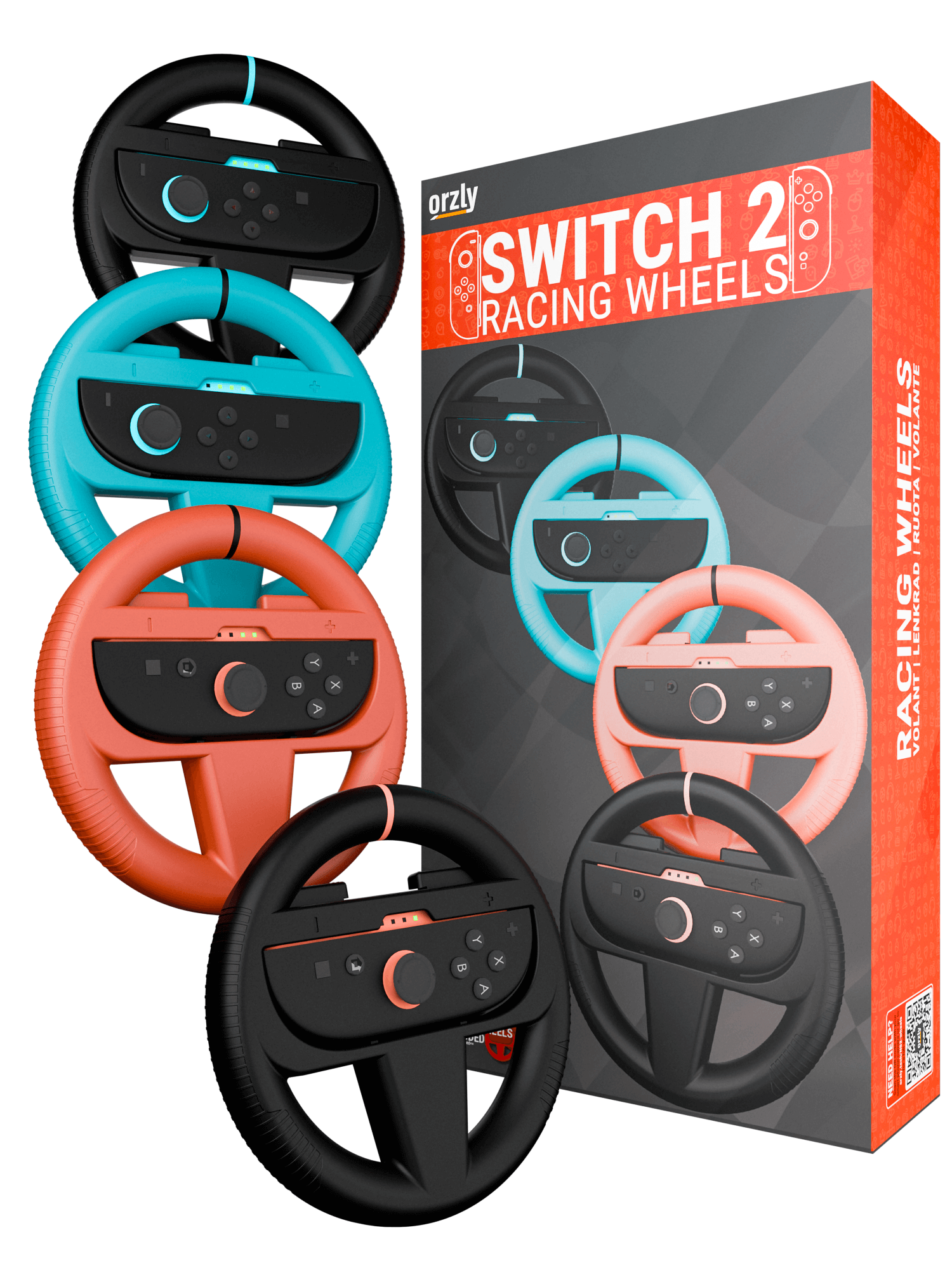 Switch 2 Wheels – Joycon Racing Wheels for Mario Kart World & Mario Kart 8 Deluxe – Steering Wheel Set for Switch 2 – Switch 2 Wheel Controller Add-Ons