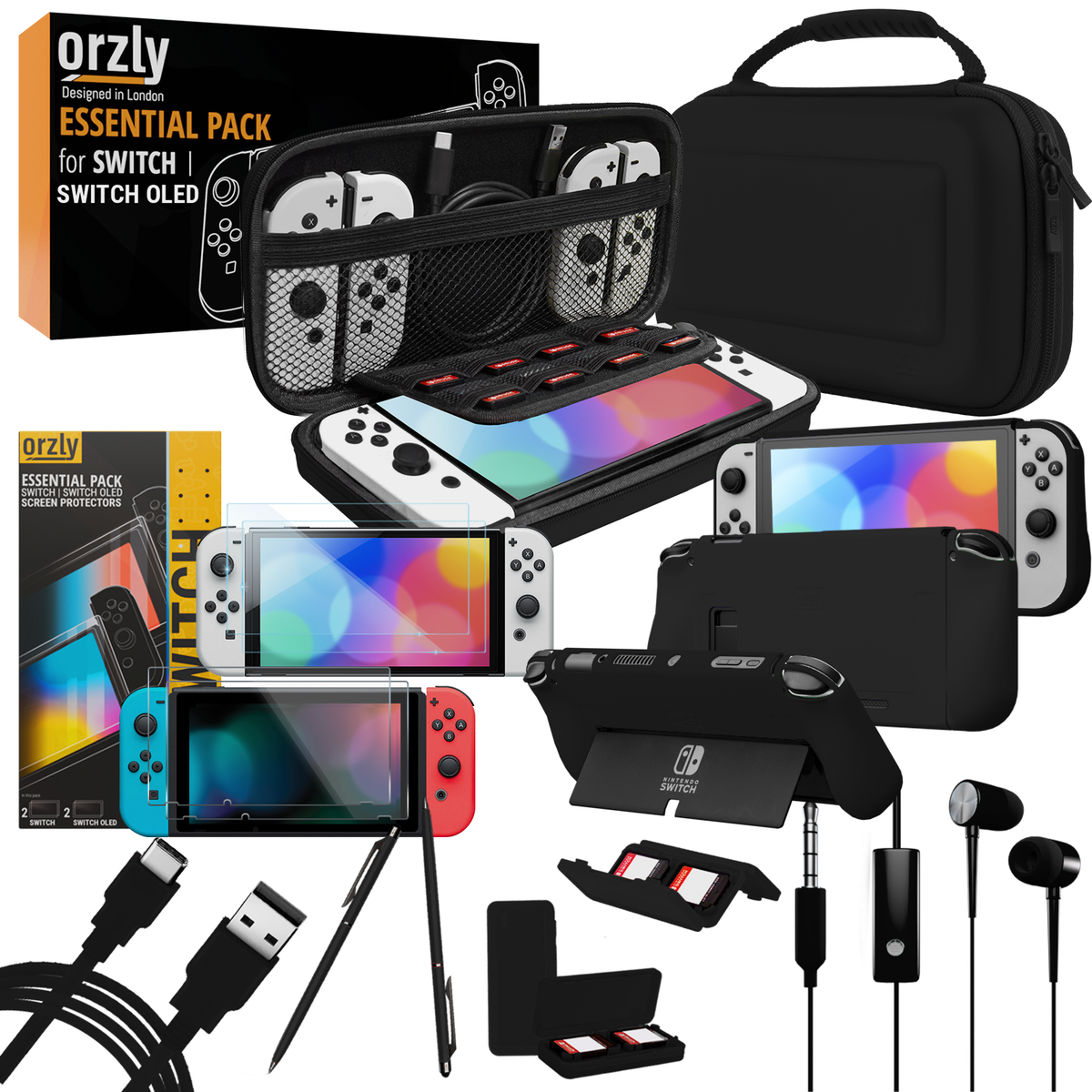 Essentials Pack for Nintendo Switch & Switch OLED – Orzly