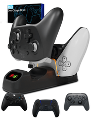 Universal Controller Charging Stand for Nintendo Switch 2 Pro-controllers, PS5 Dualsense and Xbox Series X|S controllers