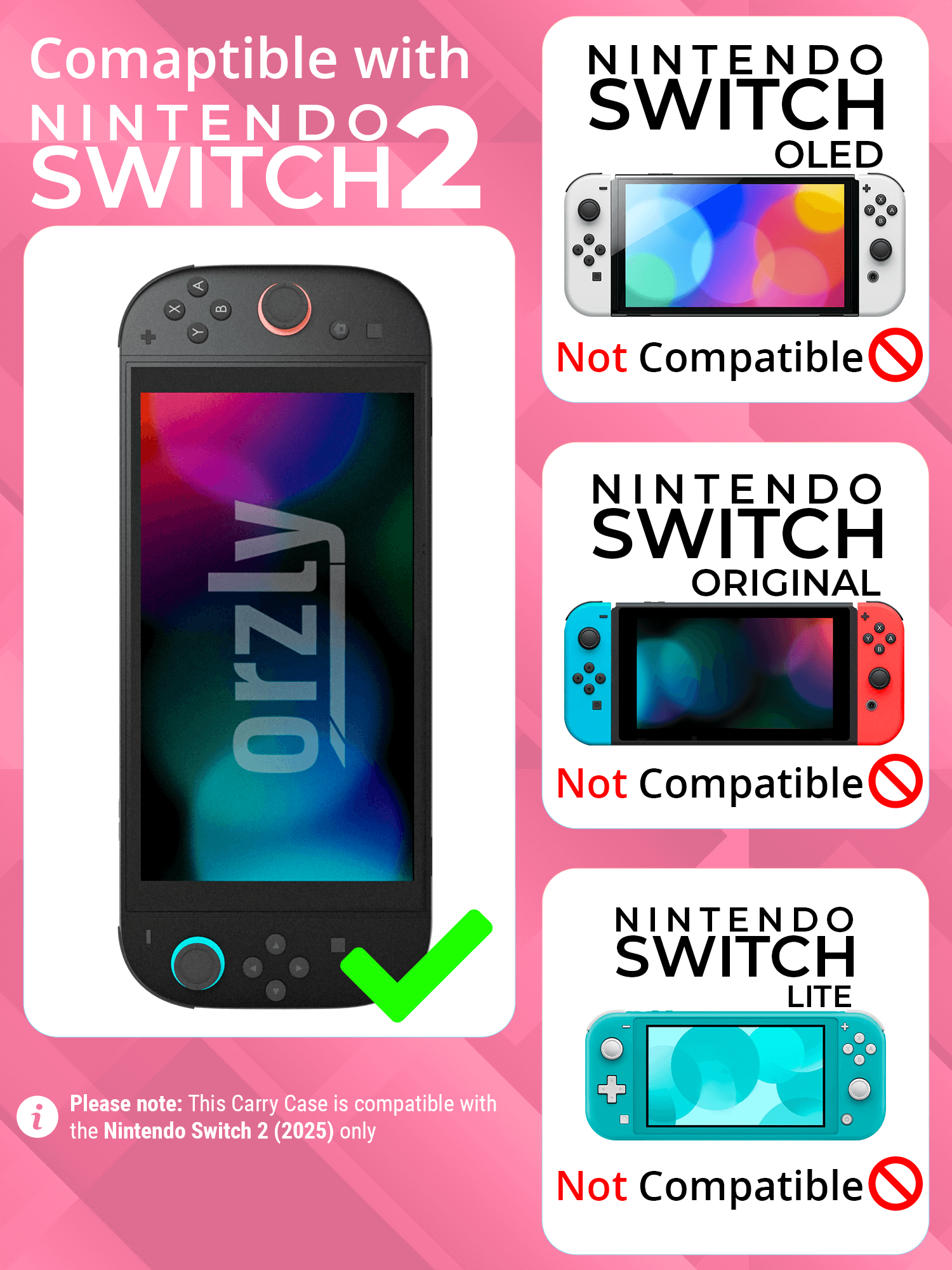 Damnable Switch Nintendo Switch 2 Case – Durable Travel Protection with Accessory ...