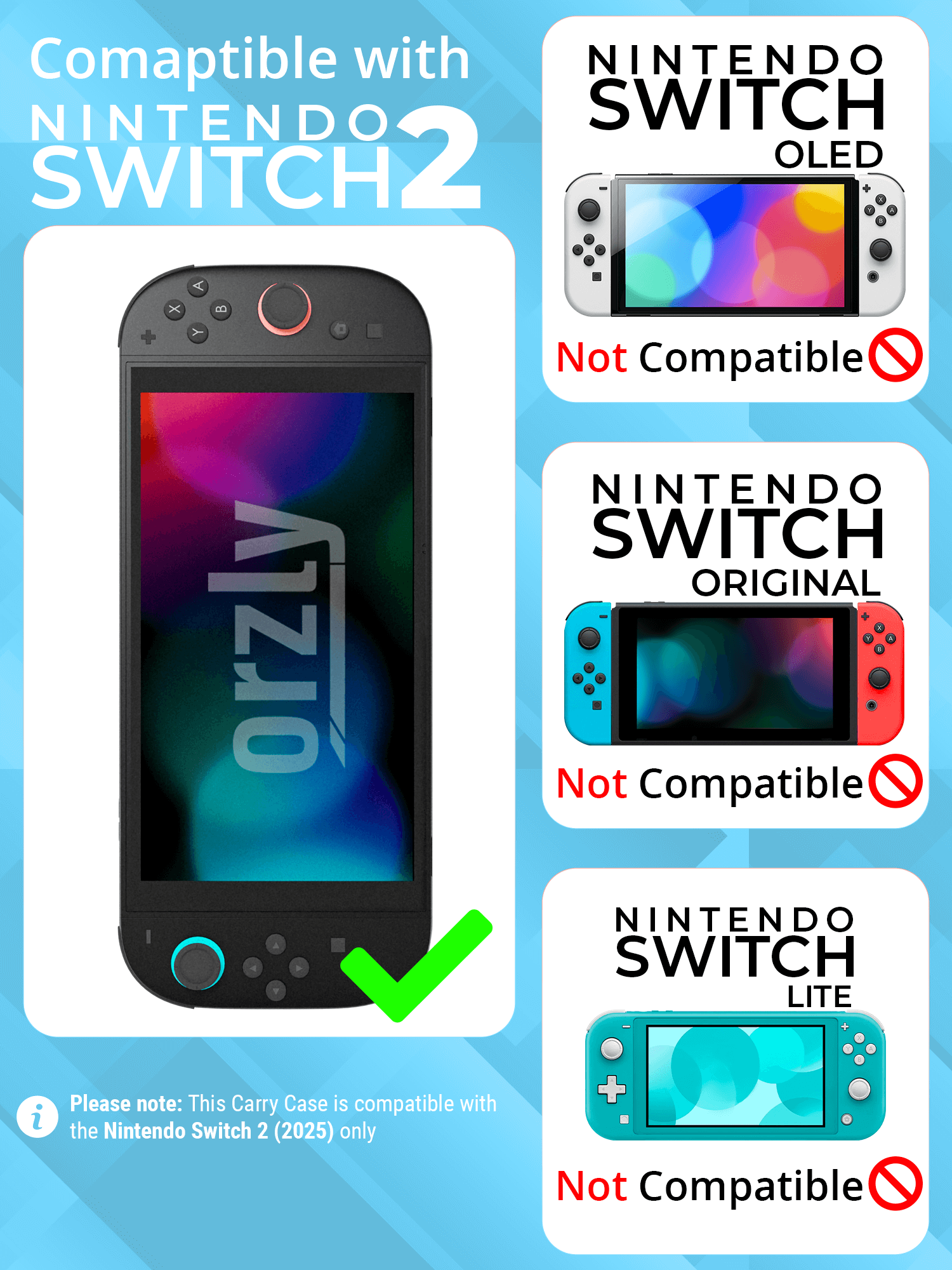 Indeno Switch Nintendo Switch 2 Case – Durable Travel Protection with Accessory ...