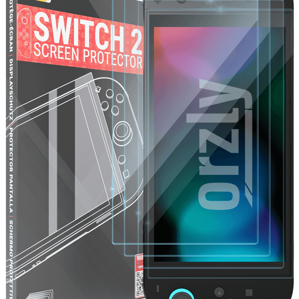 Orzly Nintendo Switch 2 Screen Protectors (4 Pack) – Tempered Glass, 9H ...