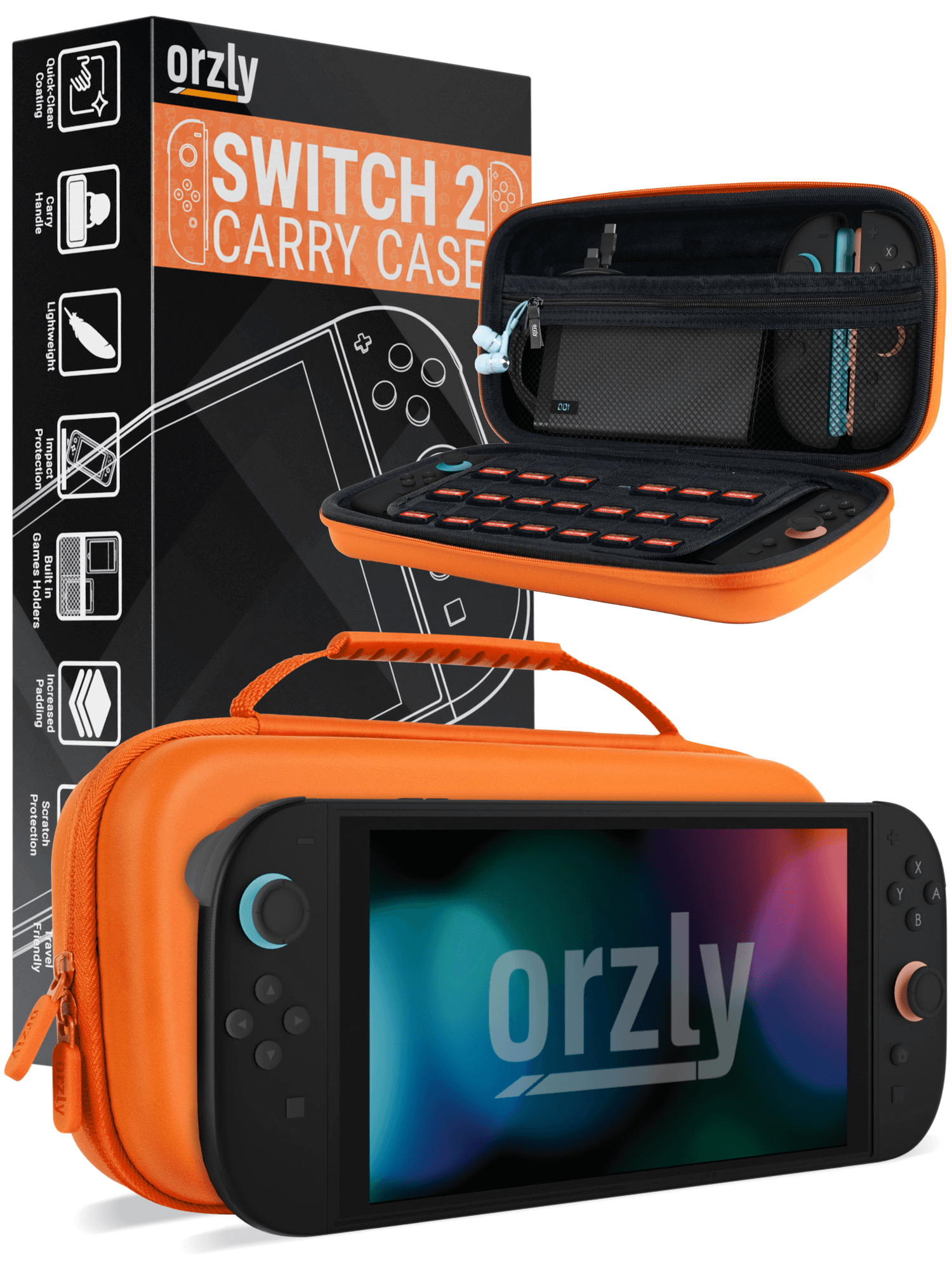 Case for Nintendo Switch 2 Protective Travel Carry Case with Screen Padding, Game Cards & microSD Slots with Zipped & Open Pockets for Console Accessories - Gift Box Edition