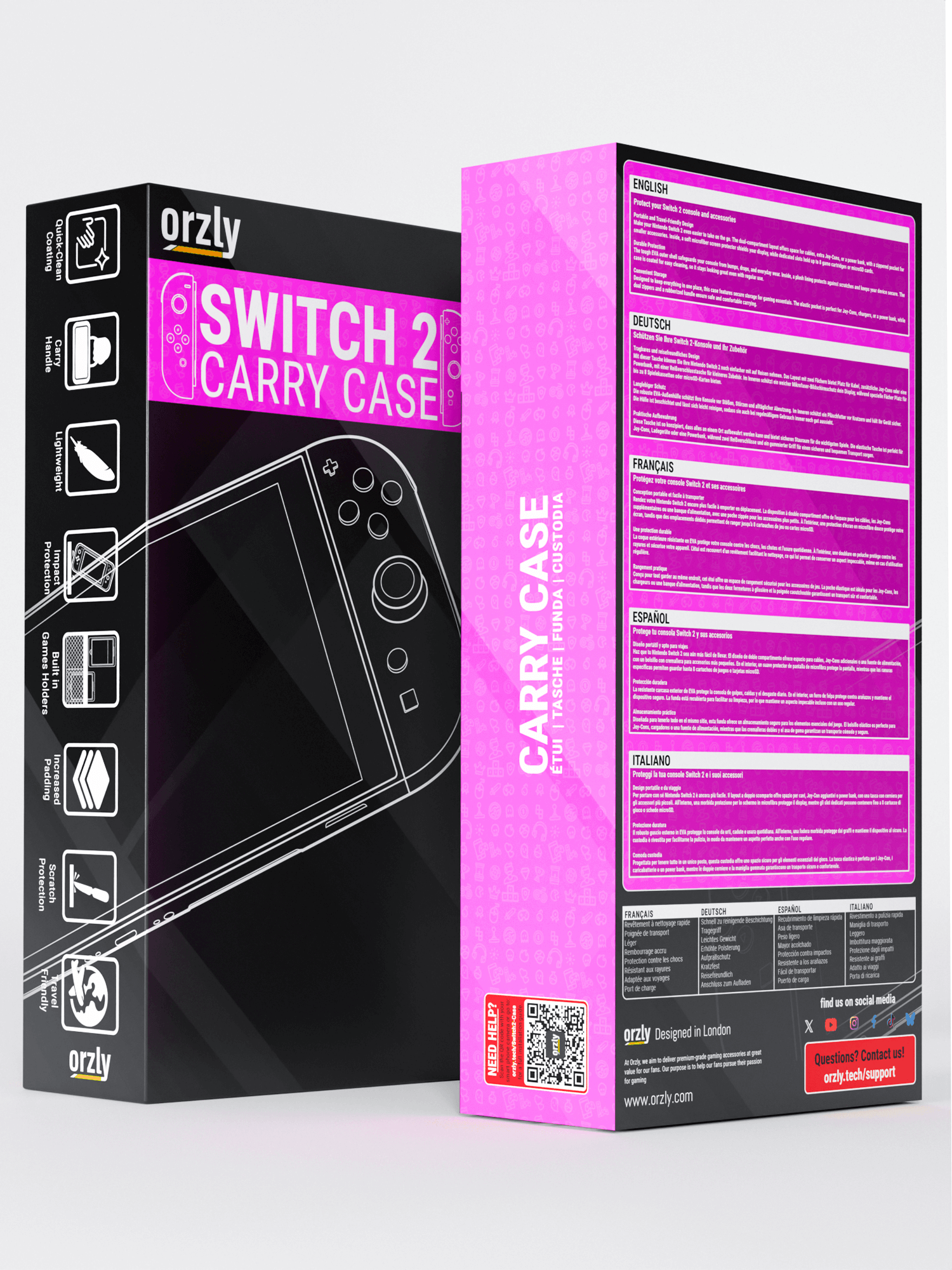 Case for Nintendo Switch 2 Protective Travel Carry Case with Screen Padding, Game Cards & microSD Slots with Zipped & Open Pockets for Console Accessories - Gift Box Edition