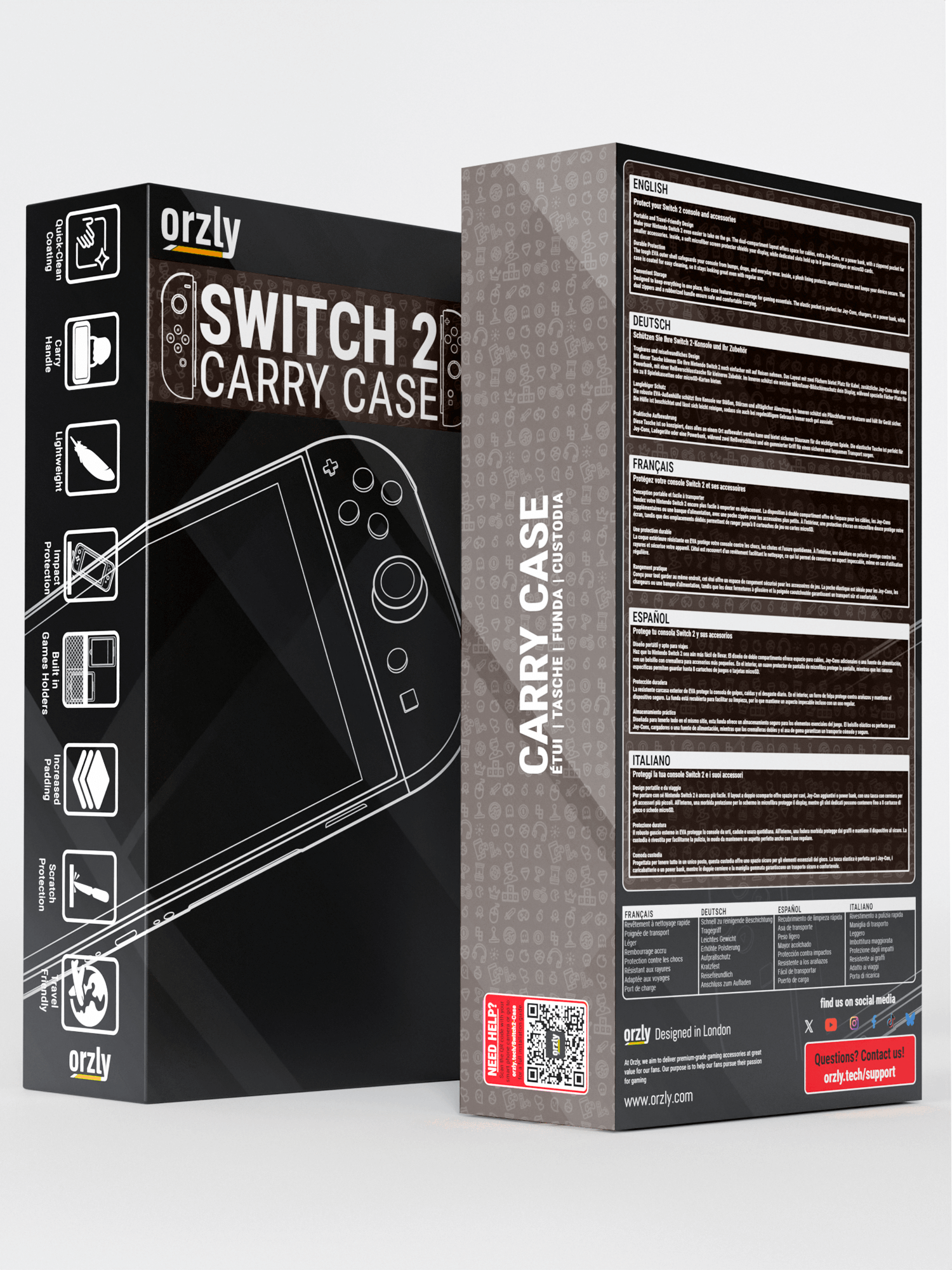 Nintendo Switch 2 (2025) Case with Accessory Storage & Protection - Orzly