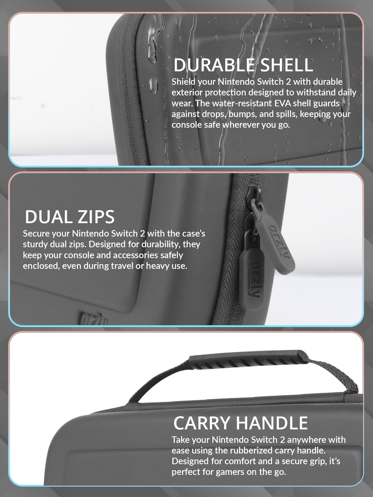 Case for Nintendo Switch 2 Protective Travel Carry Case with Screen Padding, Game Cards & microSD Slots with Zipped & Open Pockets for Console Accessories - Gift Box Edition