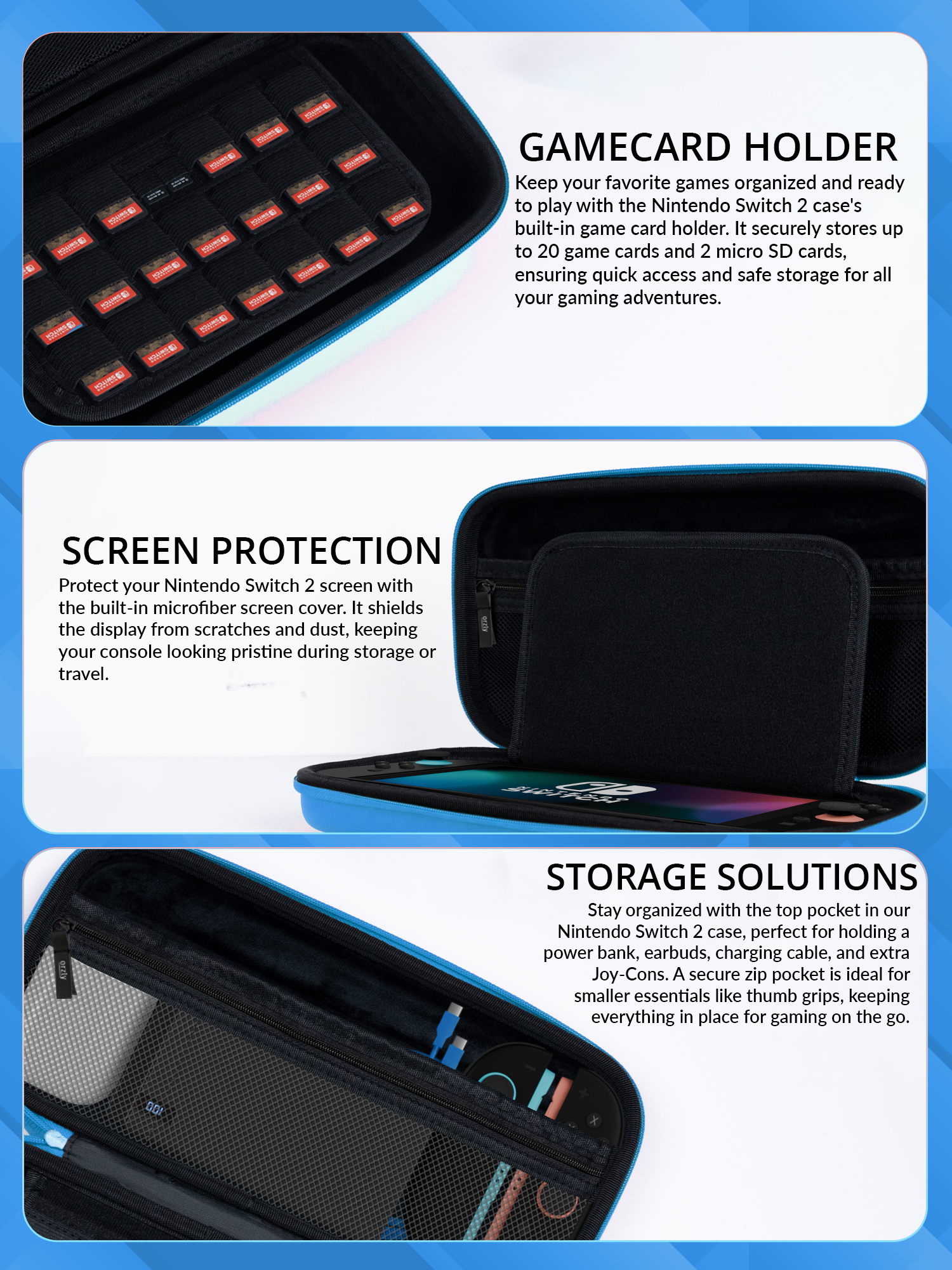 Nintendo Switch 2 (2025) Case with Accessory Storage & Protection