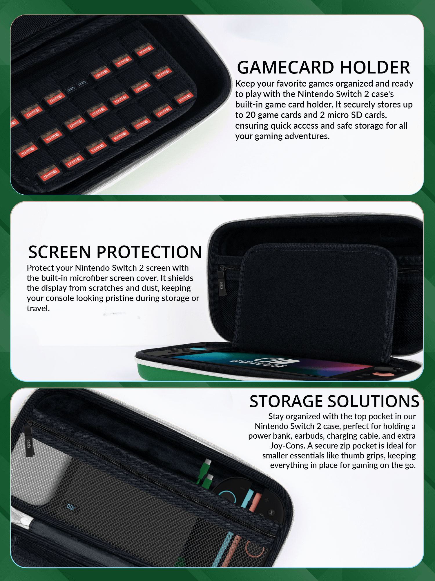 Nintendo Switch 2 (2025) Case with Accessory Storage & Protection