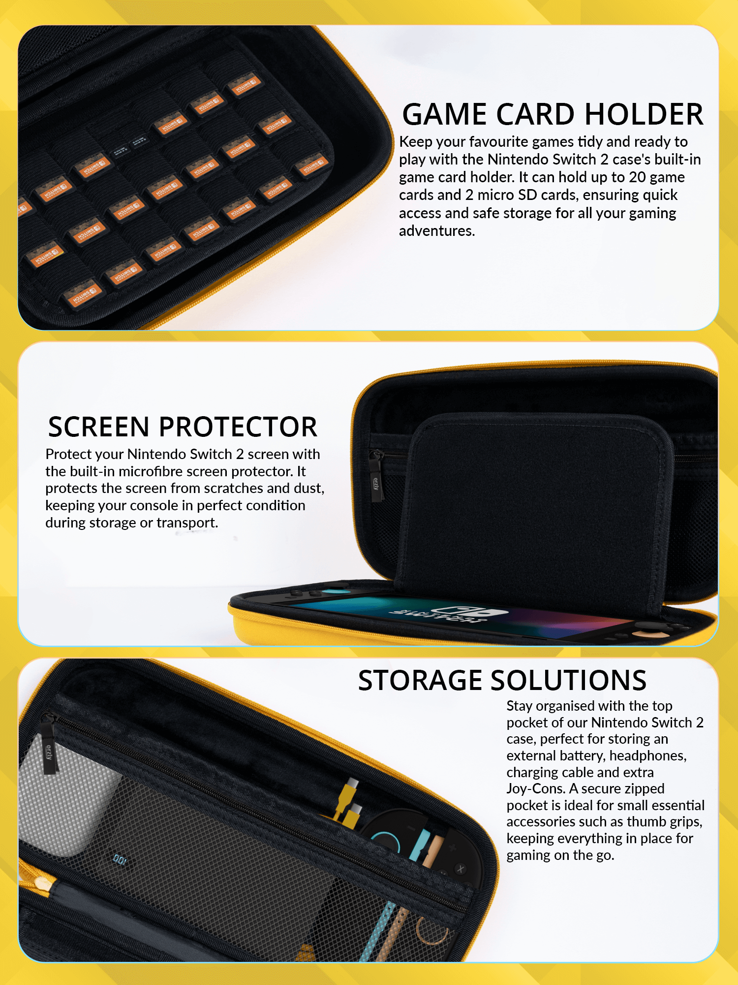 Nintendo Switch 2 (2025) Case with Accessory Storage & Protection