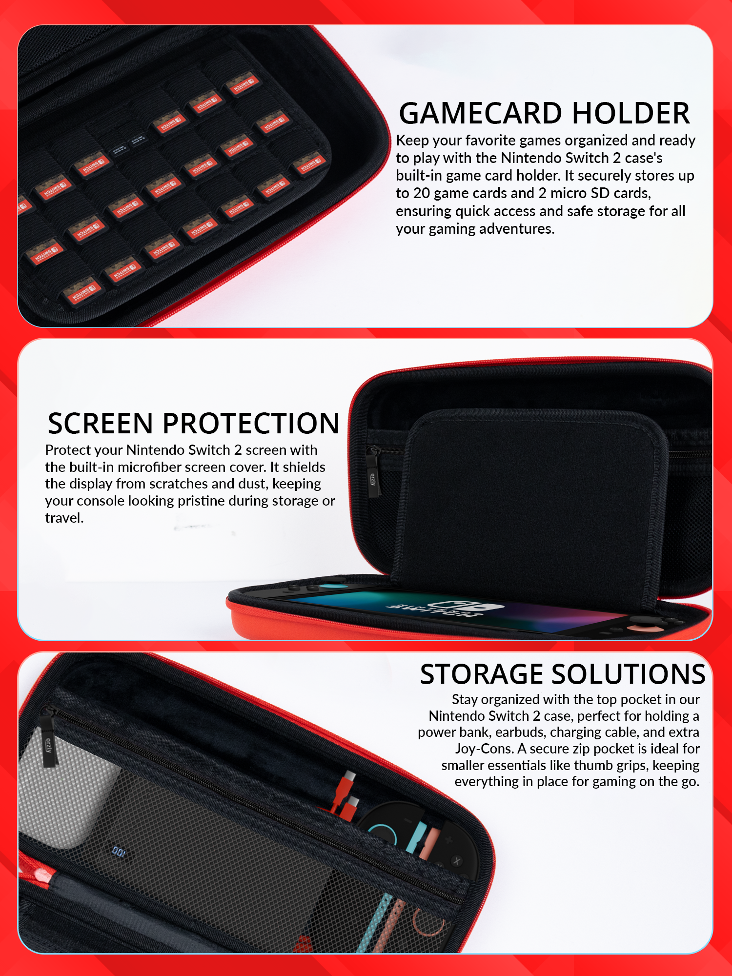Nintendo Switch 2 (2025) Case with Accessory Storage & Protection