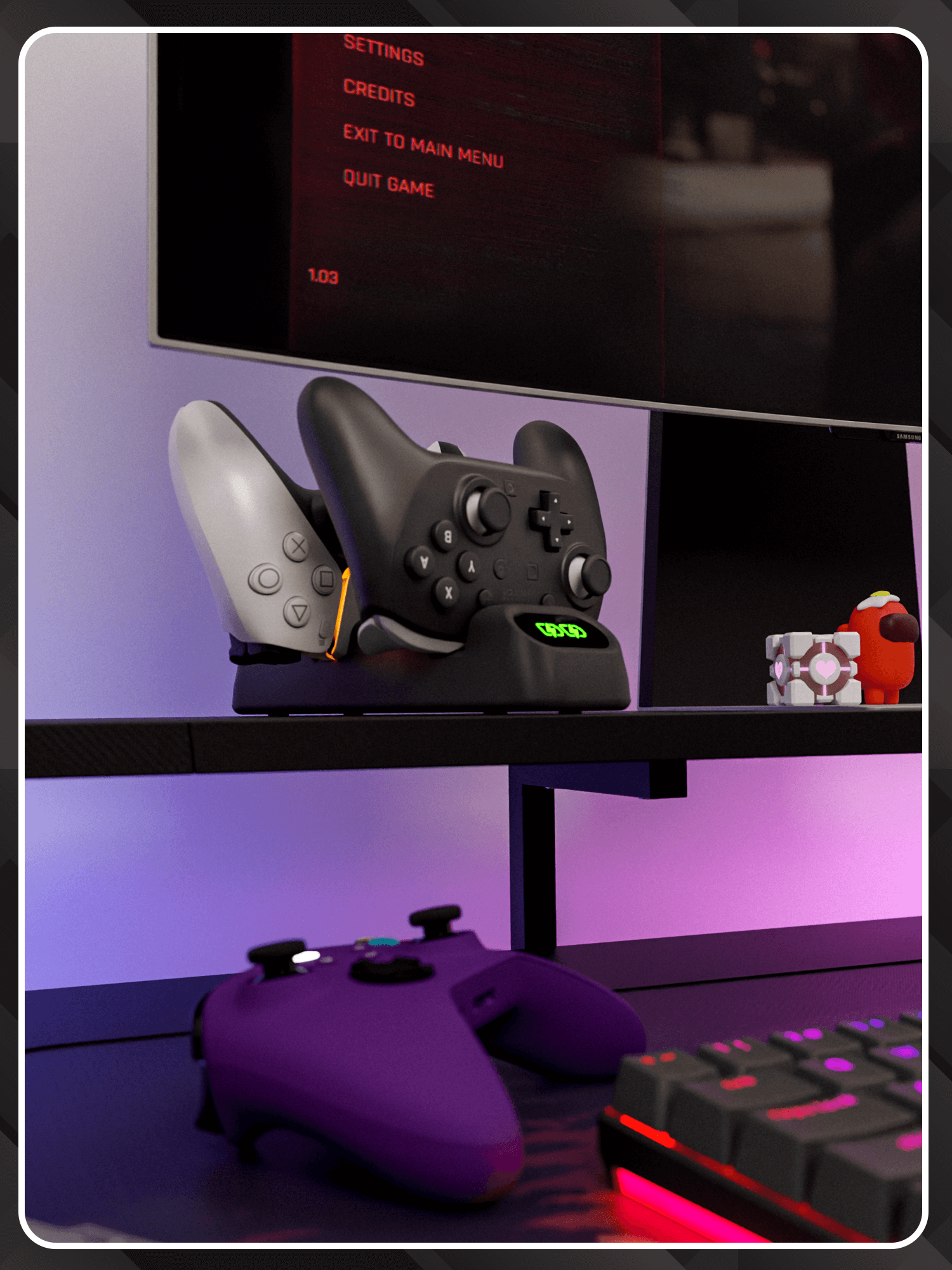 Universal Controller Charging Stand for Nintendo Switch 2 Pro-controllers, PS5 Dualsense and Xbox Series X|S controllers
