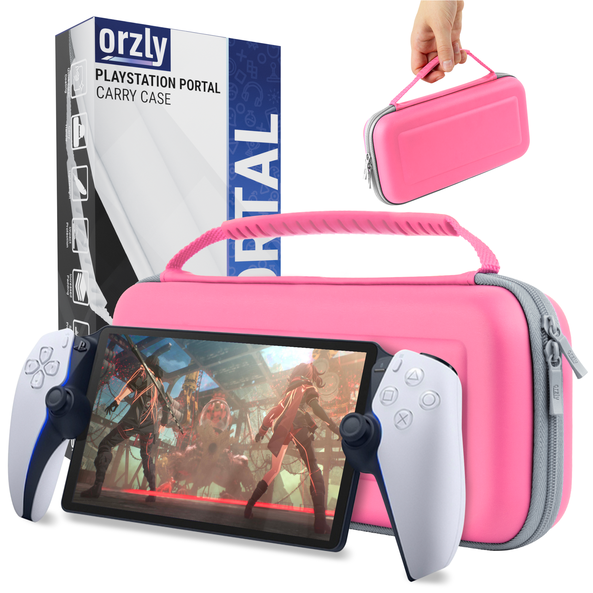 Carry Case designed for PlayStation Portal remote player device holds accessories and offer Travel and Storage Protection. Gift boxed Edition