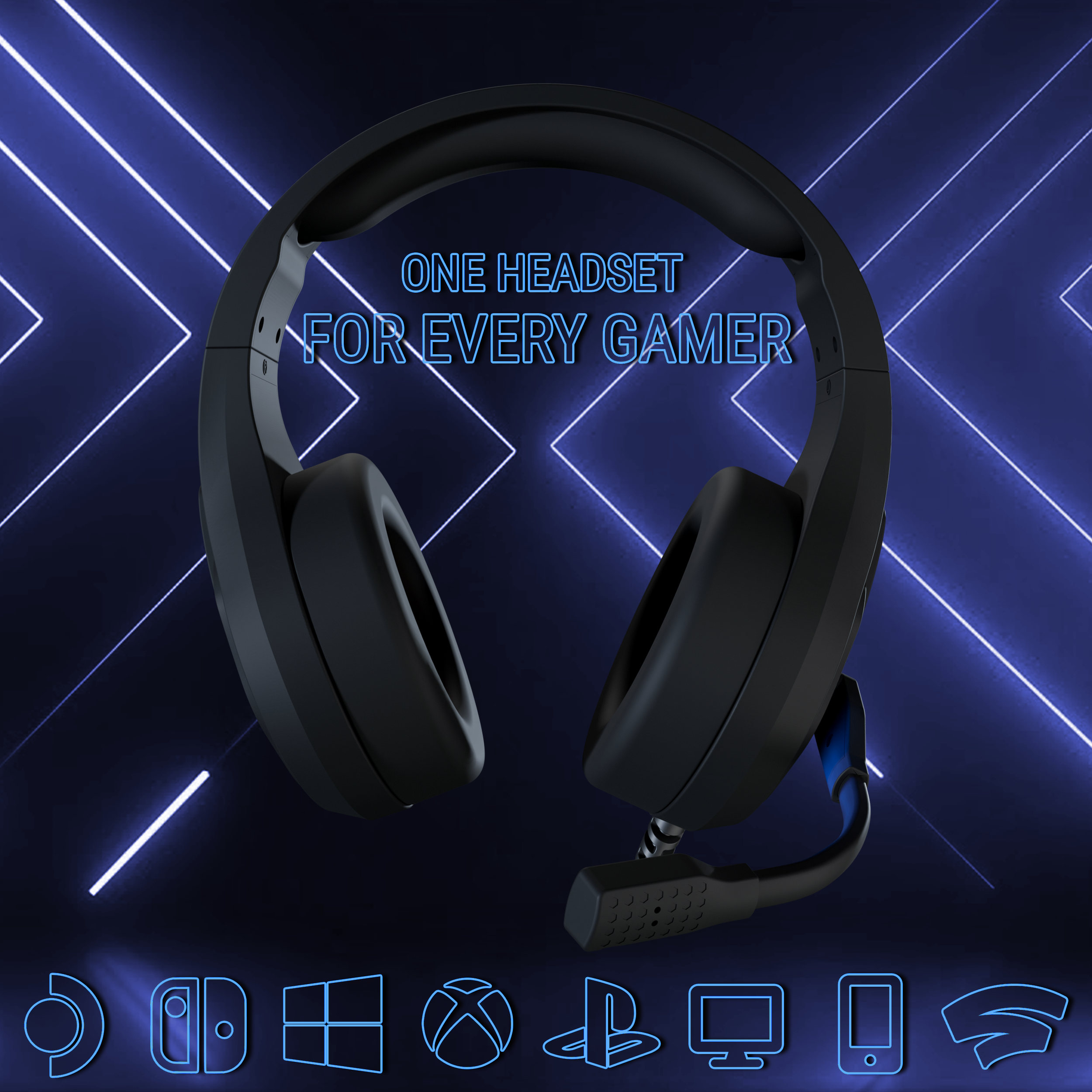 RXH-30 Abyss Gaming Headset for Xbox One, Series X/S, PC, PS4, PS5, Switch with Microphone and LED Lights