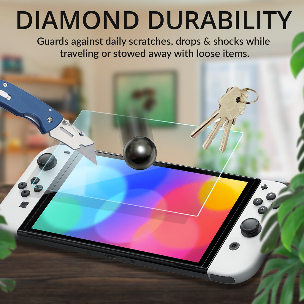 Tempered Glass Screen Protector for Nintendo Switch OLED - Orzly