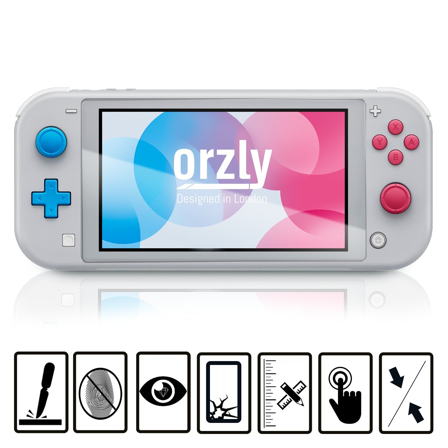 Nintendo Switch Lite Tempered Glass Screen Protector - Orzly