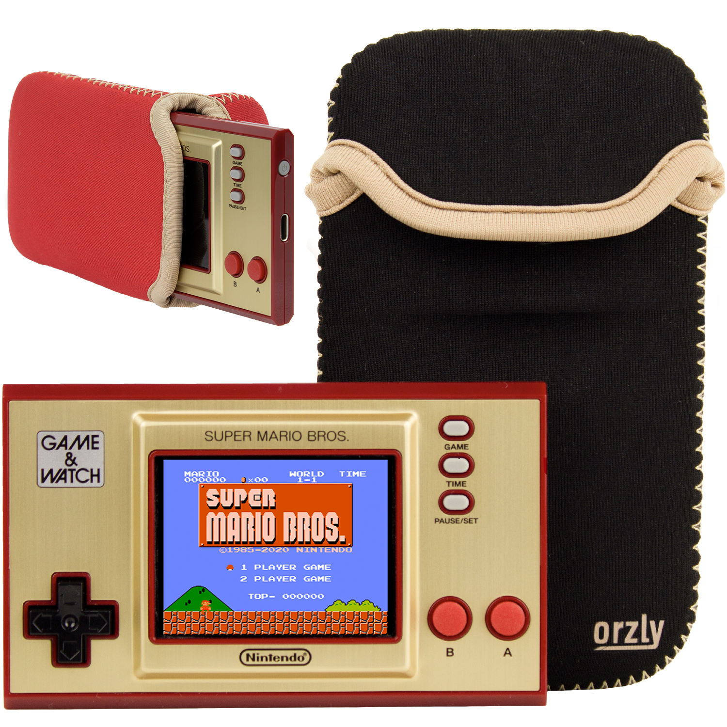 Neoprene Pocket Case for Nintendo Game & Watch Designed with Reversible Colours to Compliment Zelda and Mario edition Game & Watch Consoles - Orzly