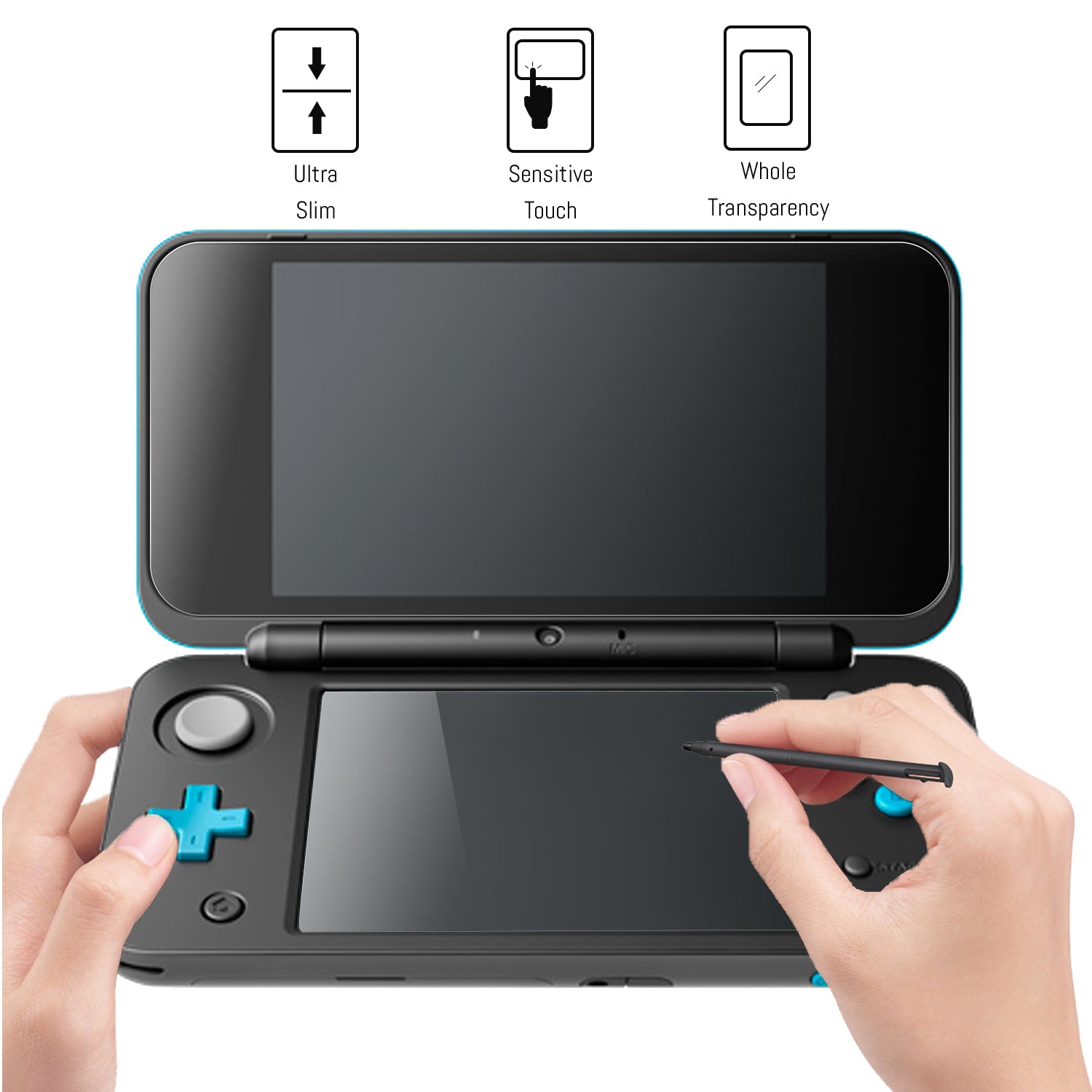 Dual Screen Protector for New 2DS XL - 3 in 1 Pack - Orzly