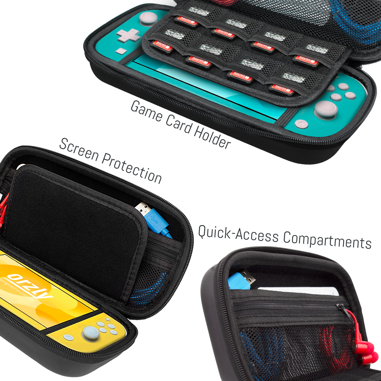 Carry Case for Nintendo Switch Lite - Orzly