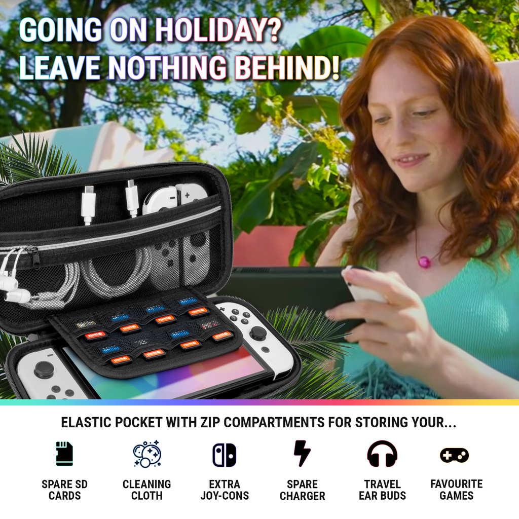 Nintendo switch carrying discount case with charger