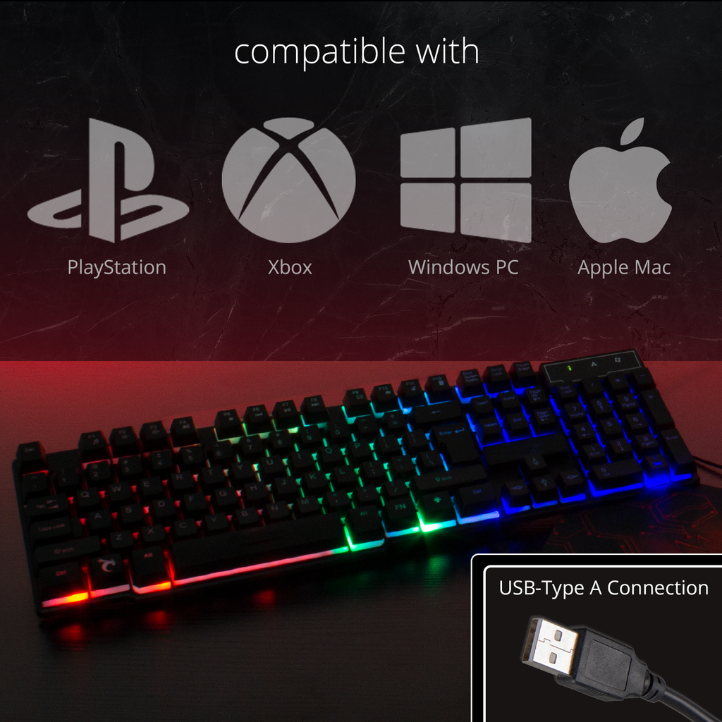  Gaming Keyboard and Mouse and Mouse pad and Gaming Headset,  Wired LED RGB Backlight Bundle for PC Gamers and Xbox and PS4 Users - 4 in  1 Edition Hornet RX-250 : Video Games