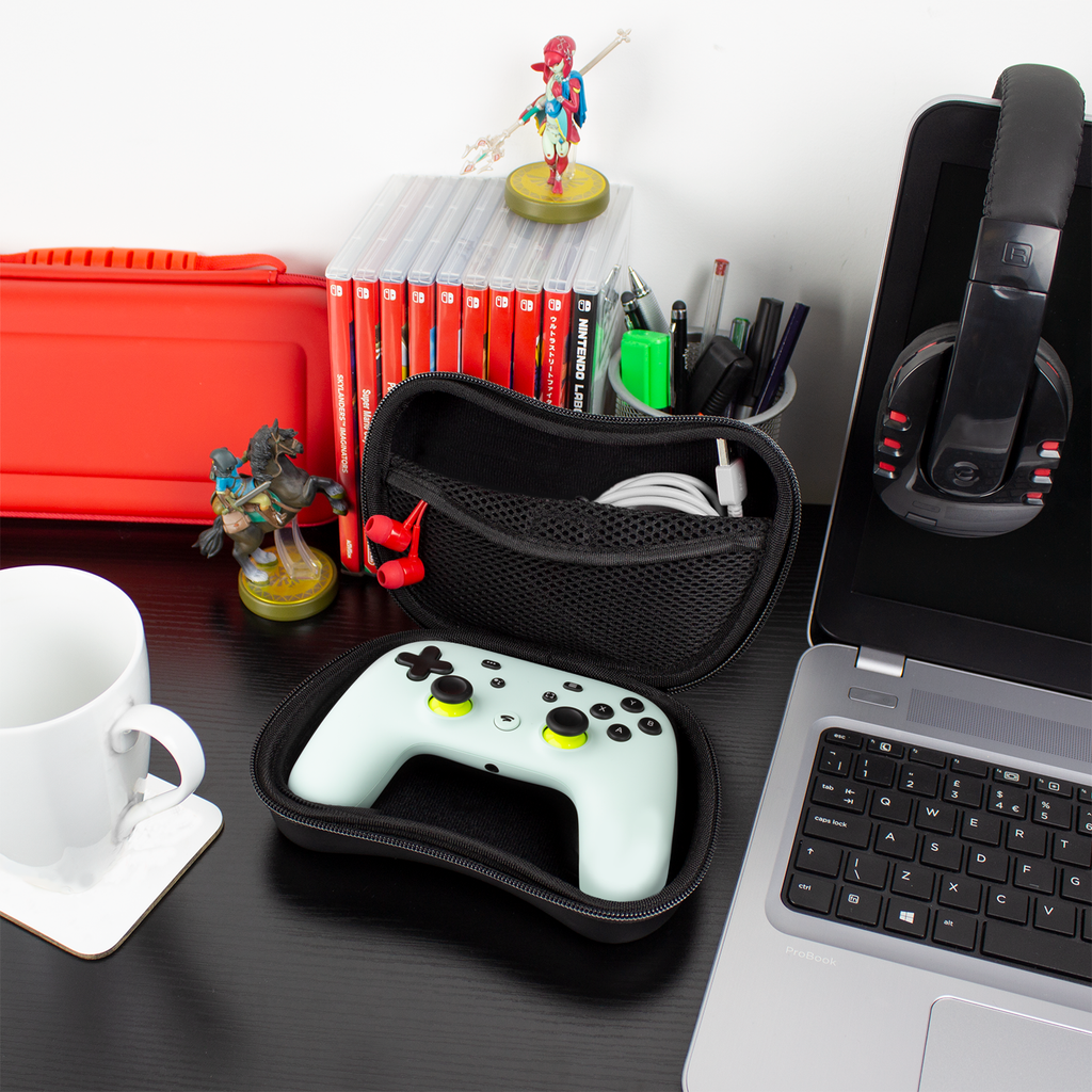 Stadia Essentials Pack: Controller Case, Phone Mount, Earphones, Mini Cable, & USB-C Cable - Orzly