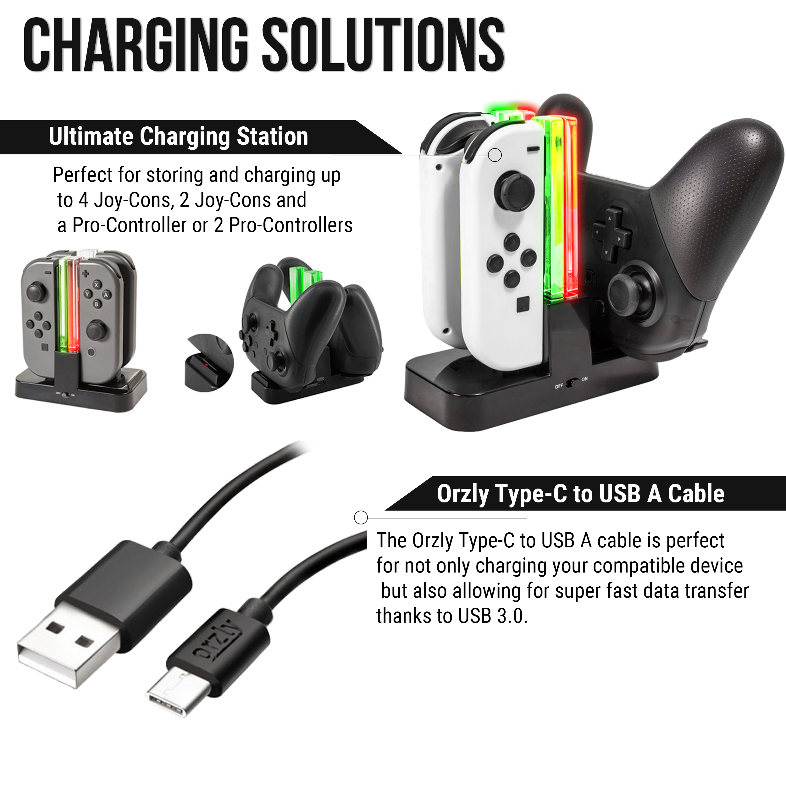 Orzly 2021 Nintendo Switch OLED Accessories Bundle Only