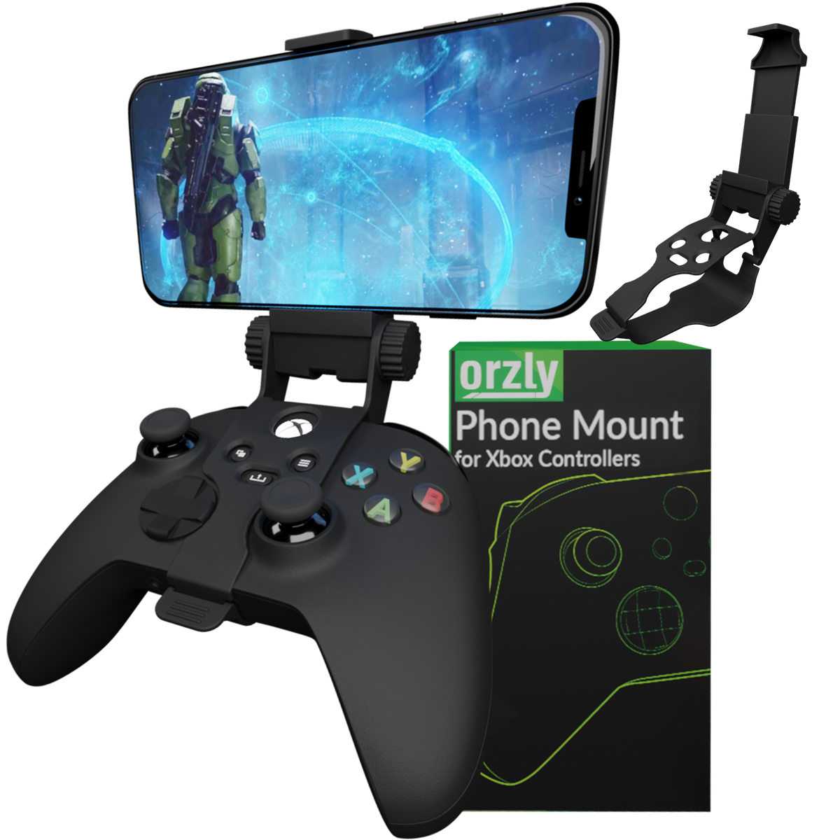 Xbox Series X Controller Mobile Gaming Clip, Xbox Controller Phone Mount Adjustable Phone Holder Clamp Compatible with Xbox Series X|S, Xbox One, Xbox One S, Xbox One X - Orzly