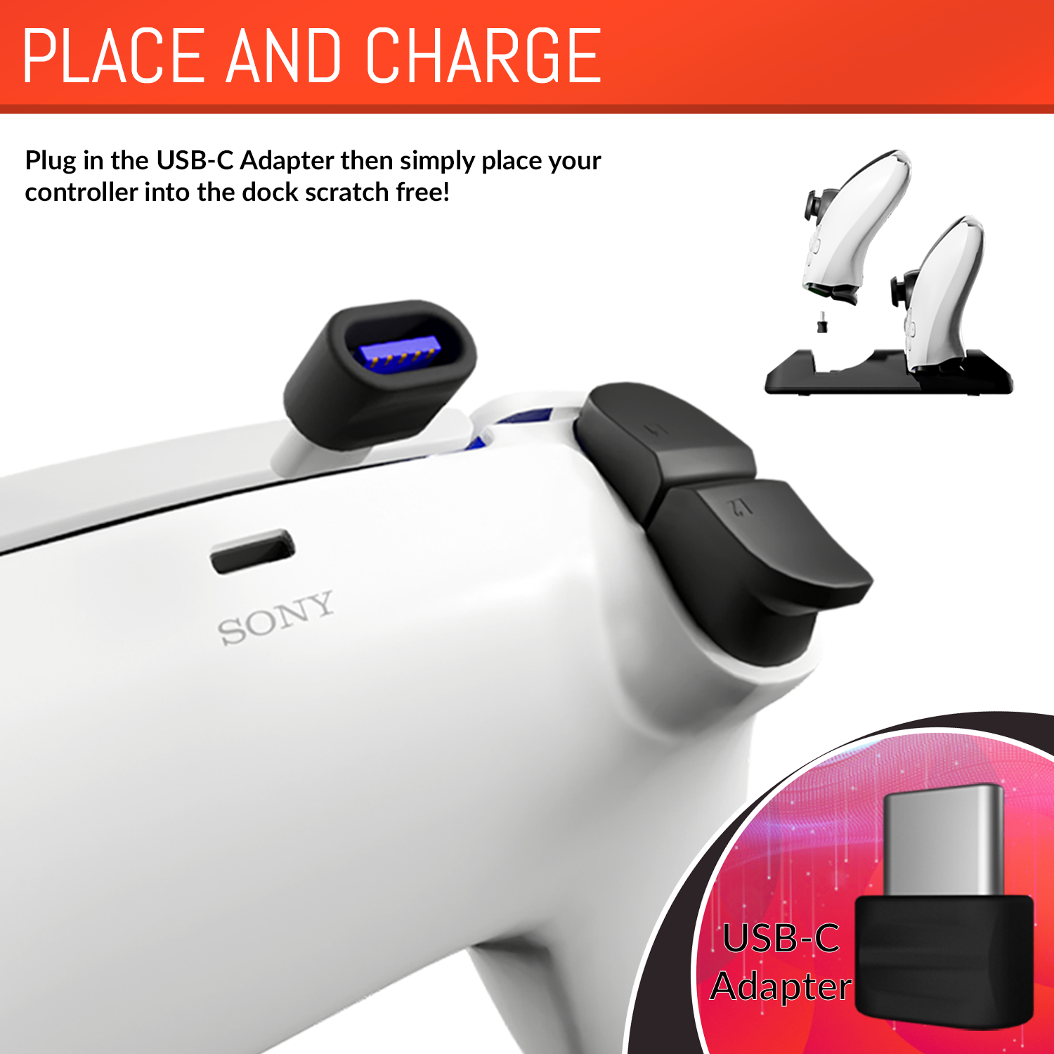 Stadia Controller Charging Dock - Duo-Charge Dock - Orzly