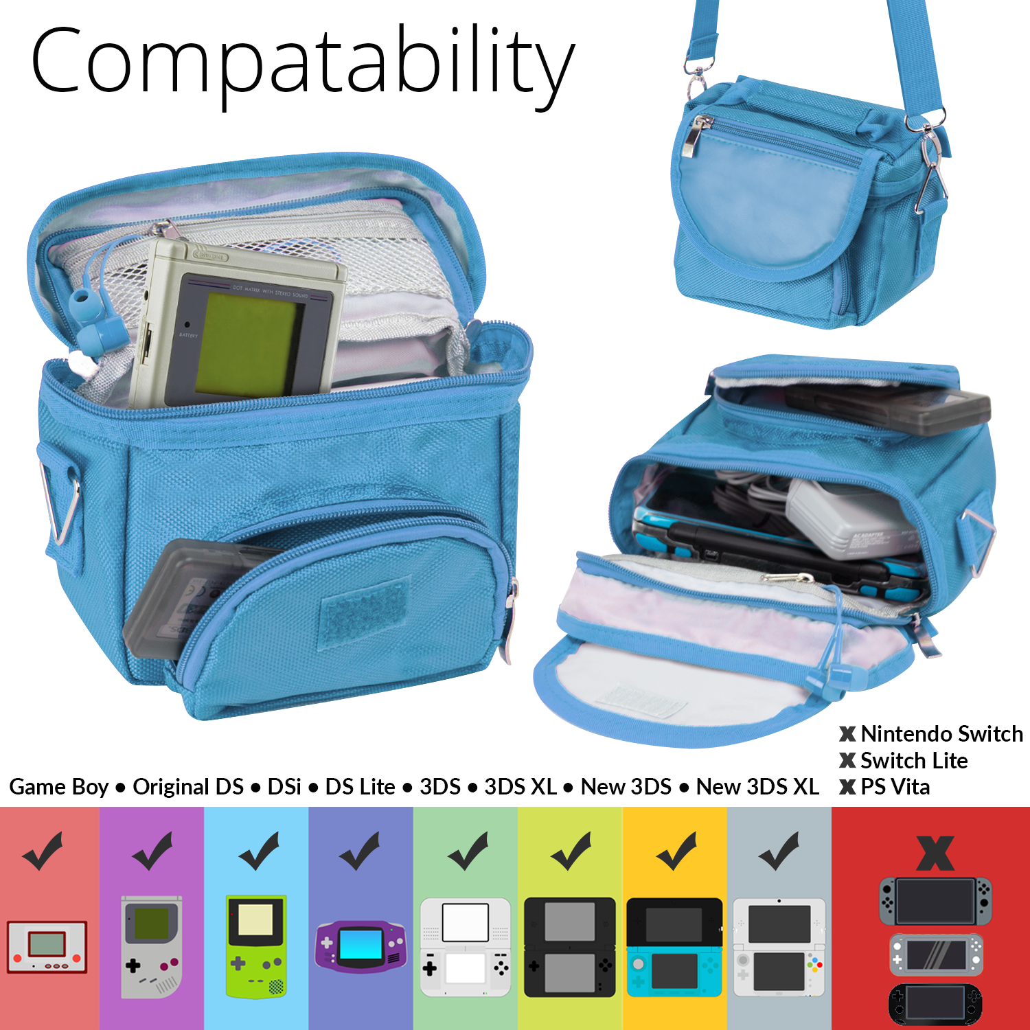 Game and Console Travel Bag for Nintendo DS - Orzly