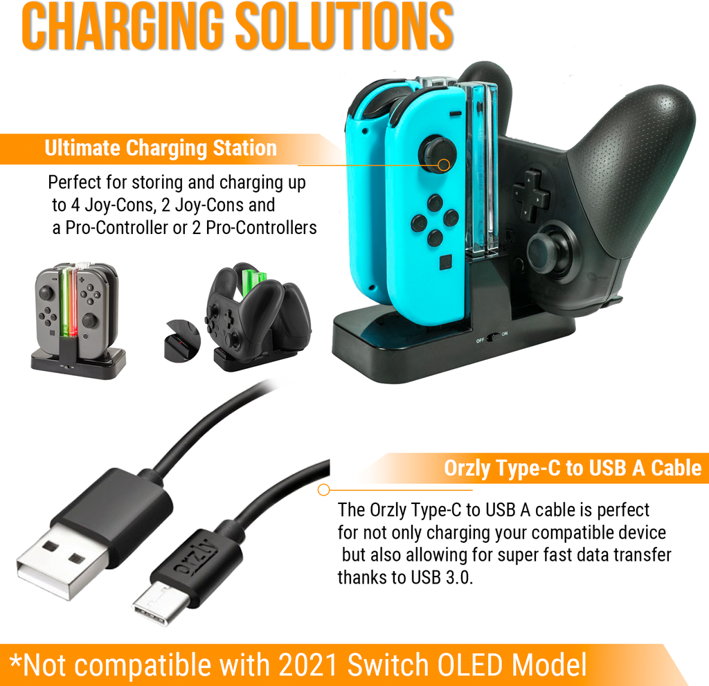Câble de charge pour Nintendo Switch/Switch Lite, 2,0 m