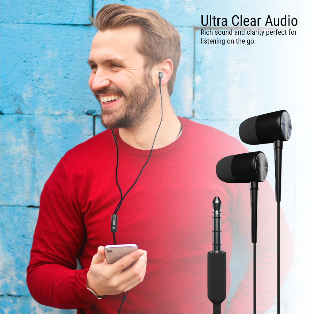 Stereo Earbuds with in-line Microphone - Orzly