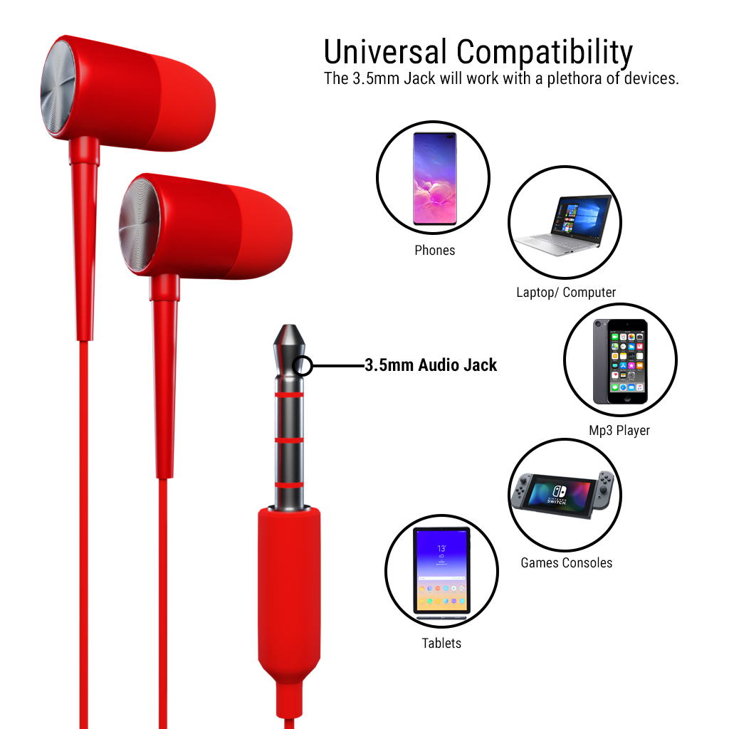 Stadia Stereo Earbuds with in-line Microphone - Orzly