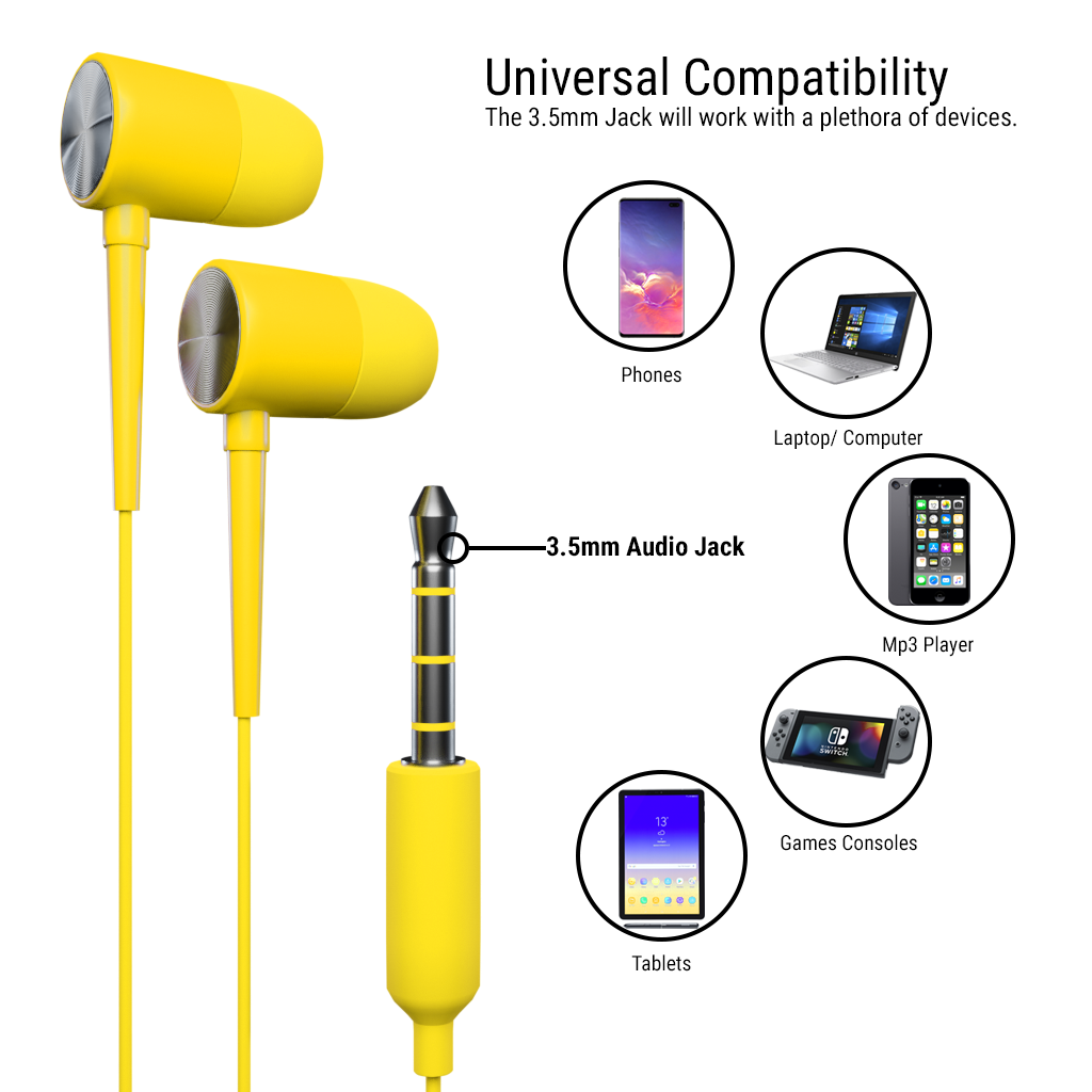 Stereo Earbuds with in-line Microphone - Orzly