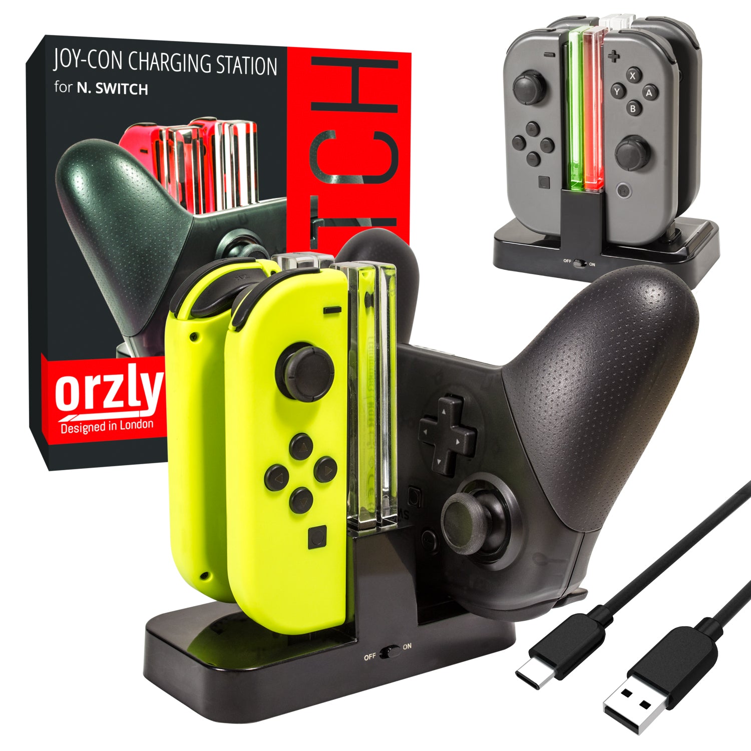 Ultimate Charge Station for Nintendo Switch & OLED | Orzly