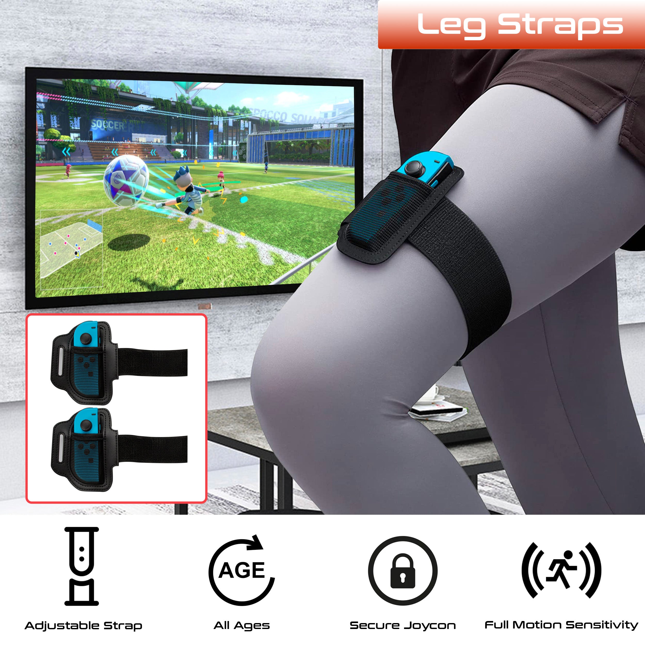 Orzly 13 in 1 Switch Sports Accessories Bundle for Nintendo Switch & Switch OLED Sports Games with Tennis Rackets, Golf Clubs, Chambara Swords, Football Leg Straps & Joycon Grips - With Carry Bag