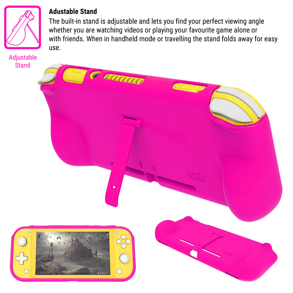 Orzly Funda de agarre para Nintendo Switch Lite - Funda con cómodas  empuñaduras acolchadas para las manos, soporte y paquete de empuñaduras  para el