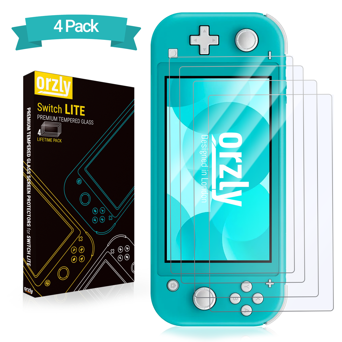 Nintendo Switch Lite Tempered Glass Screen Protector - Orzly