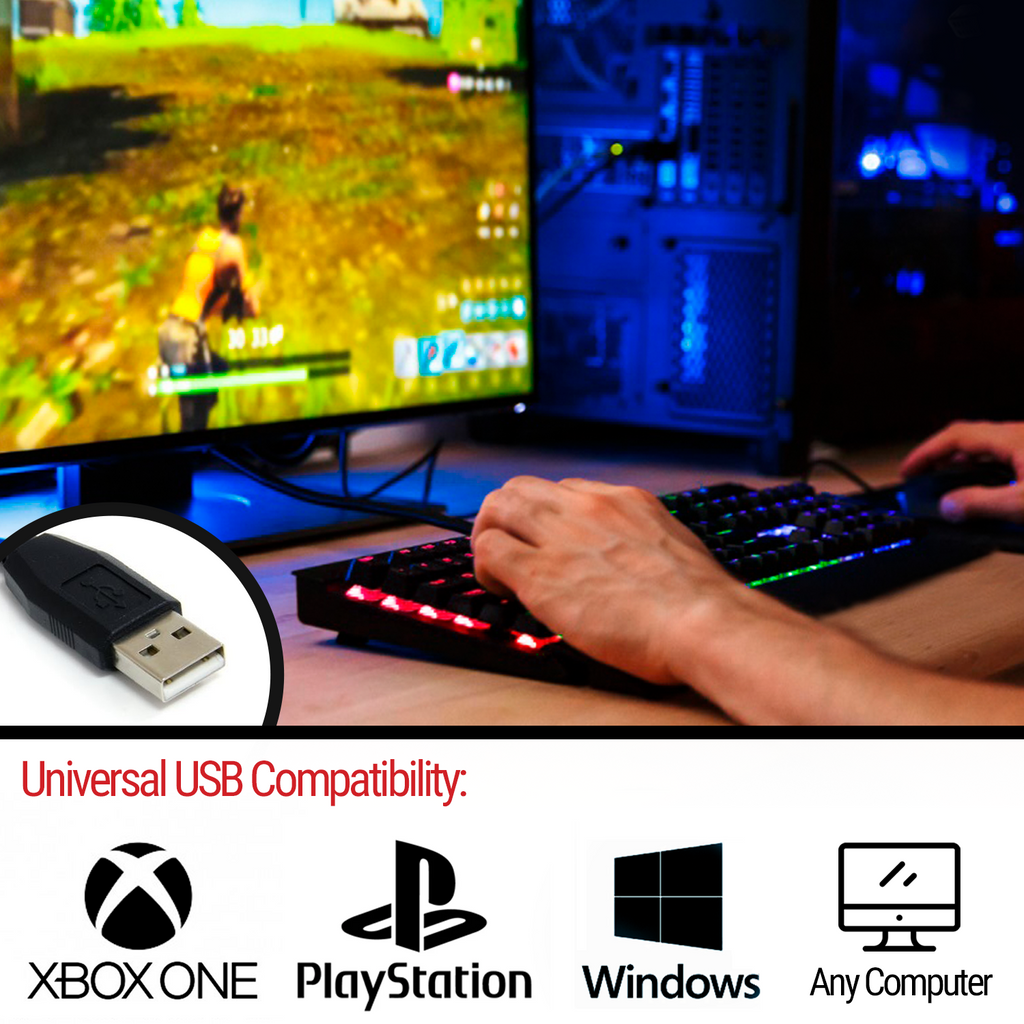 Orzly Teclado y Raton Gaming - Combo Ratón y Teclado USB [RGB LED  Retroiluminación], Cascos Gamer, Alfombrilla de Ratón - Para Usuarios PC,  Xbox y PS4 [Hornet RX250] : : Videojuegos