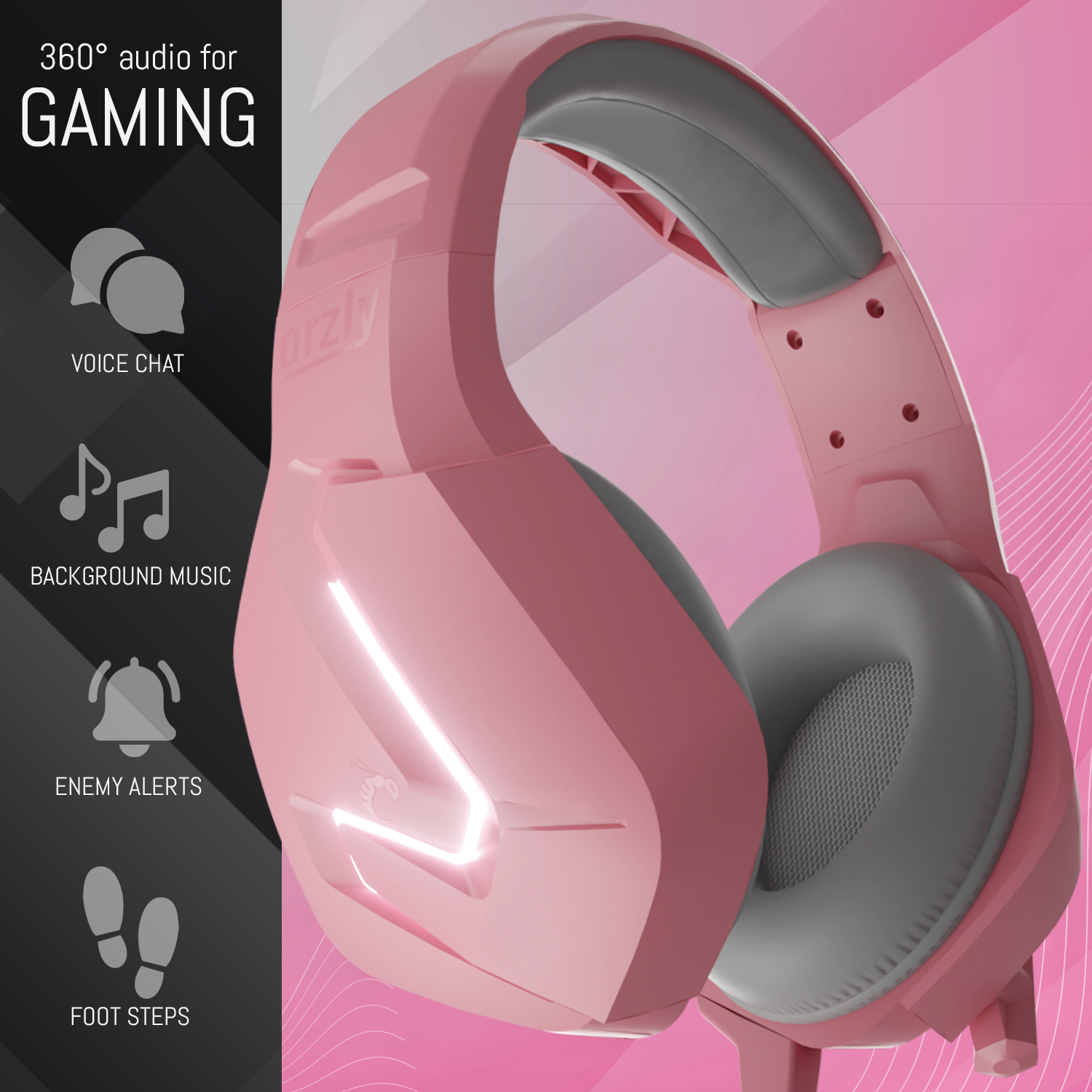 Pink Gaming Headset for Playstation 5 PS4 Xbox X S Nintendo Switch Google Stadia PC Features Stereo Audio and Noise Cancelling Microphone Orzly