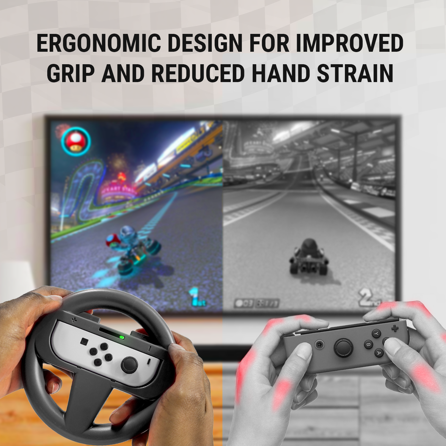 JoyCon Racing Wheels for Nintendo Switch - Orzly