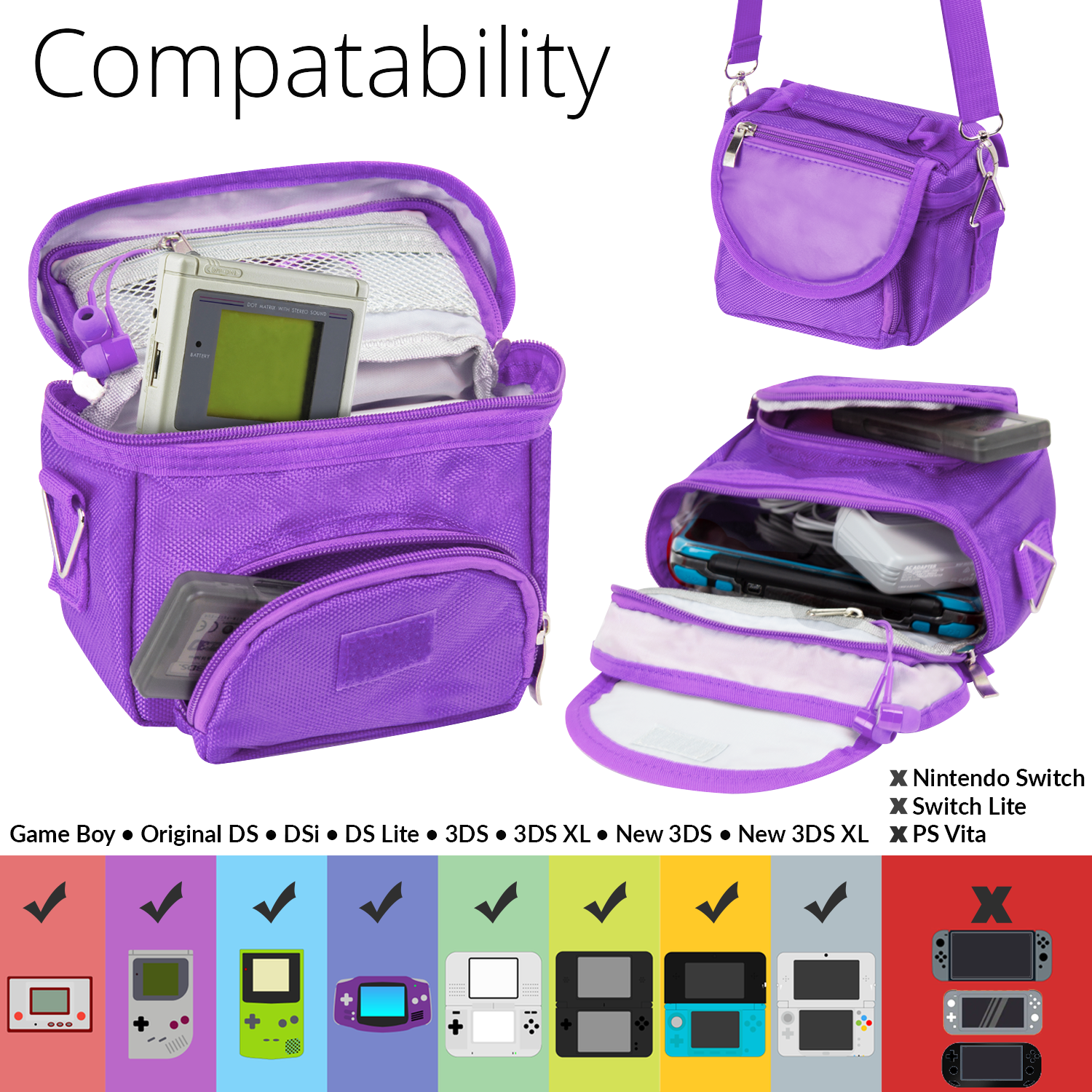 Game and Console Travel Bag for Nintendo DS - Orzly