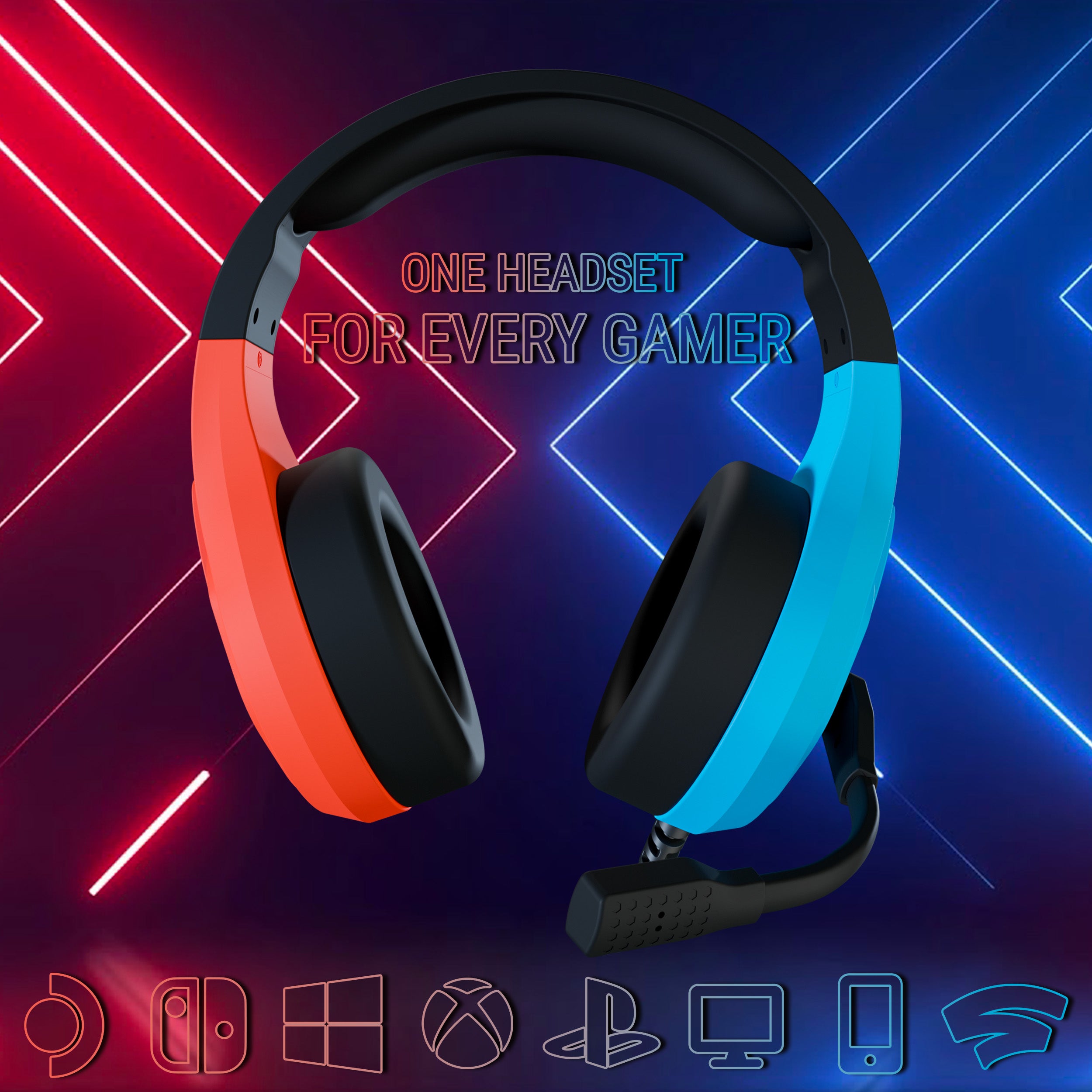 RXH-30 Tanami Gaming Headset for Xbox One, Series X/S, PC, PS4, PS5, Switch with Microphone and LED Lights