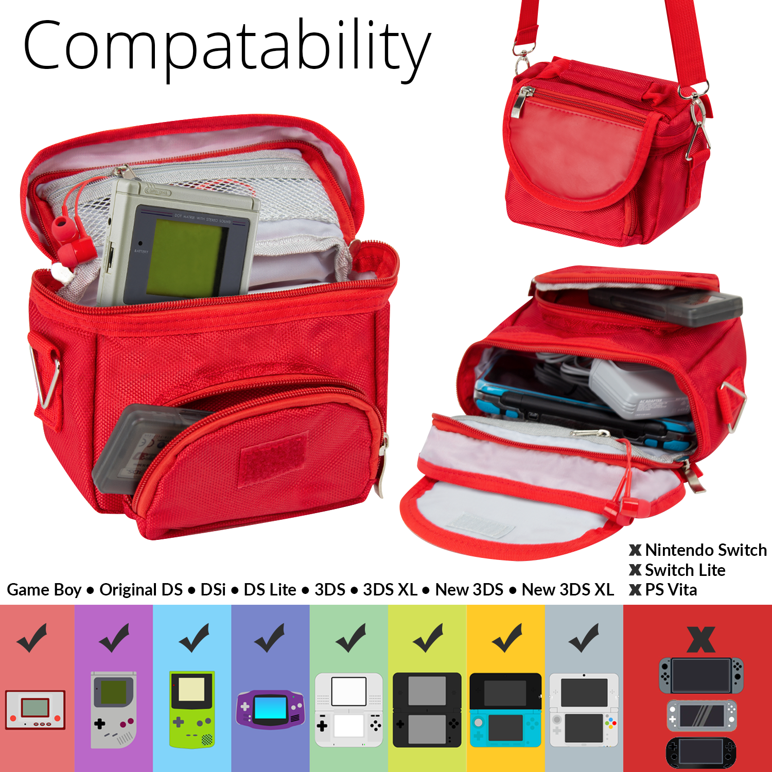 Game and Console Travel Bag for Nintendo DS - Orzly