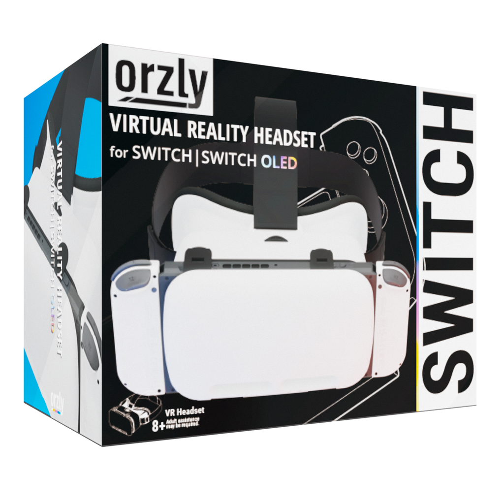 Orzly VR Headset designed for Nintendo Switch & Switch oled console with adjustable Lens for a virtual reality gaming experience and for Labo VR - Gift boxed Edition