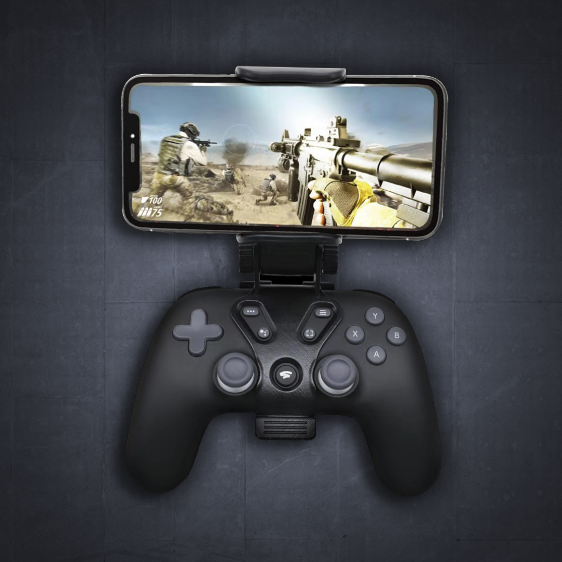 Orzly Clip on Phone Mount Claw Grip for Portable Google Stadia Controller Gaming - Orzly