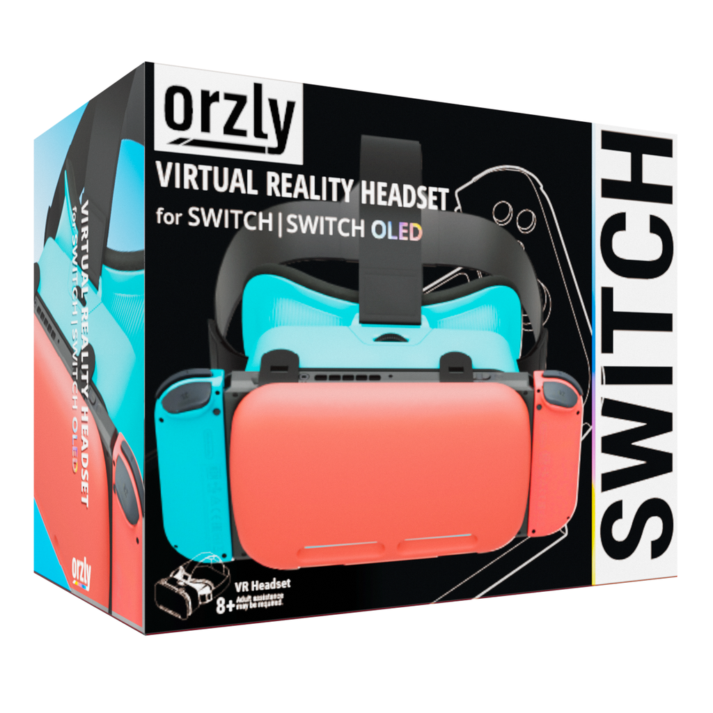 Orzly VR Headset designed for Nintendo Switch & Switch oled console with adjustable Lens for a virtual reality gaming experience and for Labo VR - Gift boxed Edition